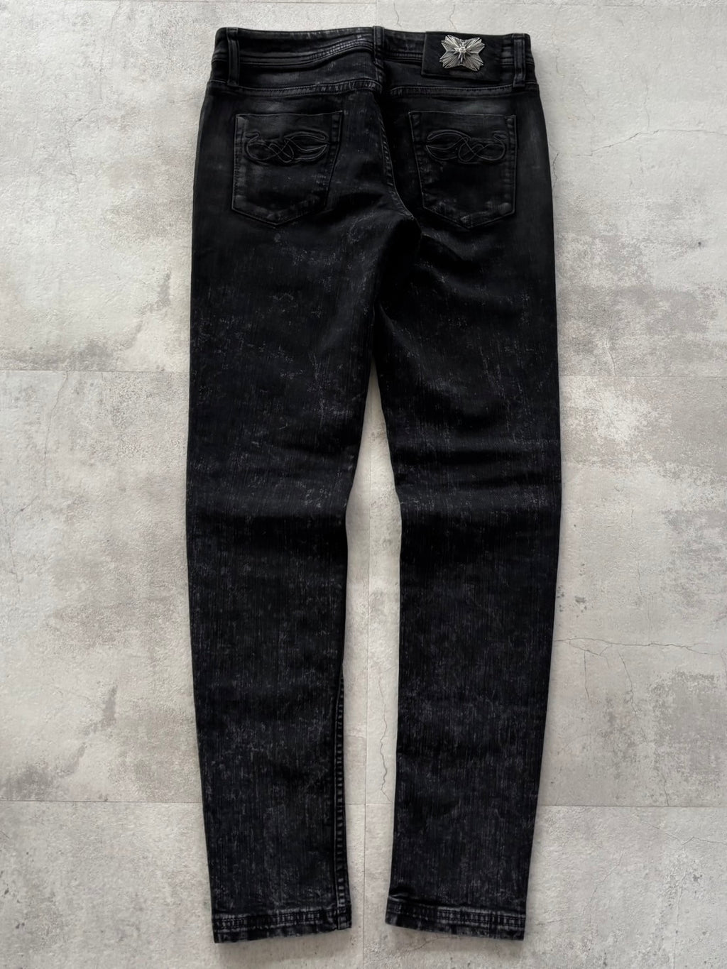 JUST CAVALLI BLACK VENOM COATED SKINNY DENIM
