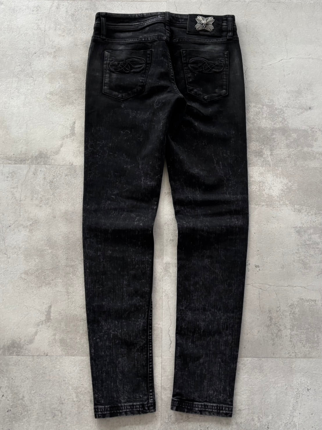 JUST CAVALLI BLACK VENOM COATED SKINNY DENIM