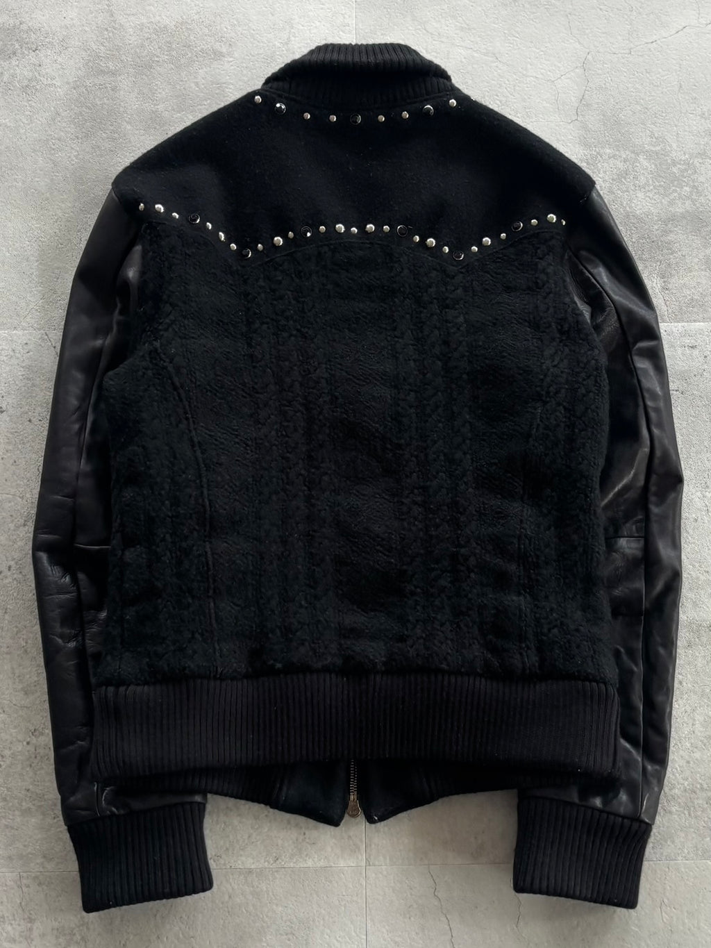 DIET BUTCHER Studded Leather Sleeve Jacket