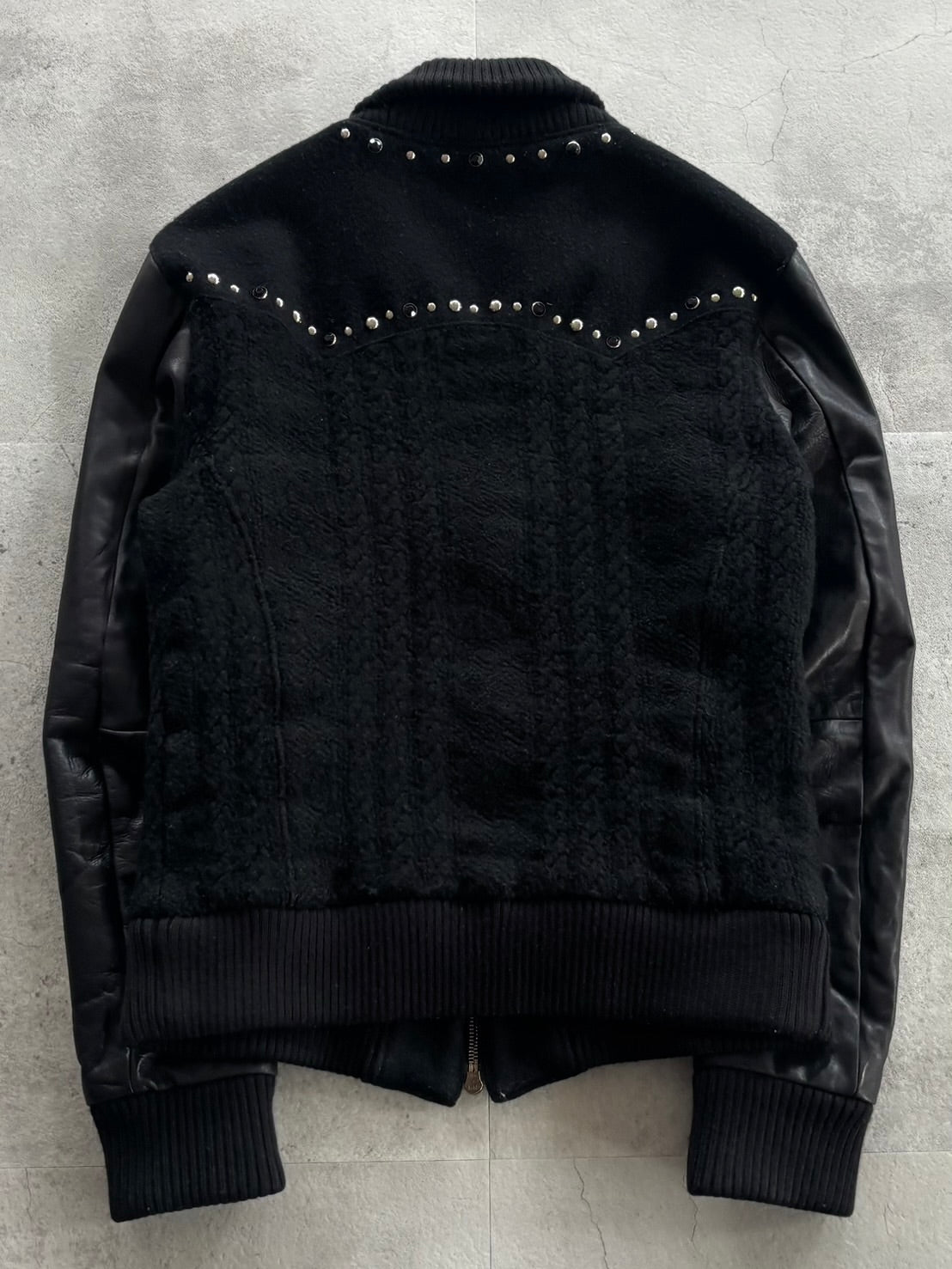 DIET BUTCHER Studded Leather Sleeve Jacket