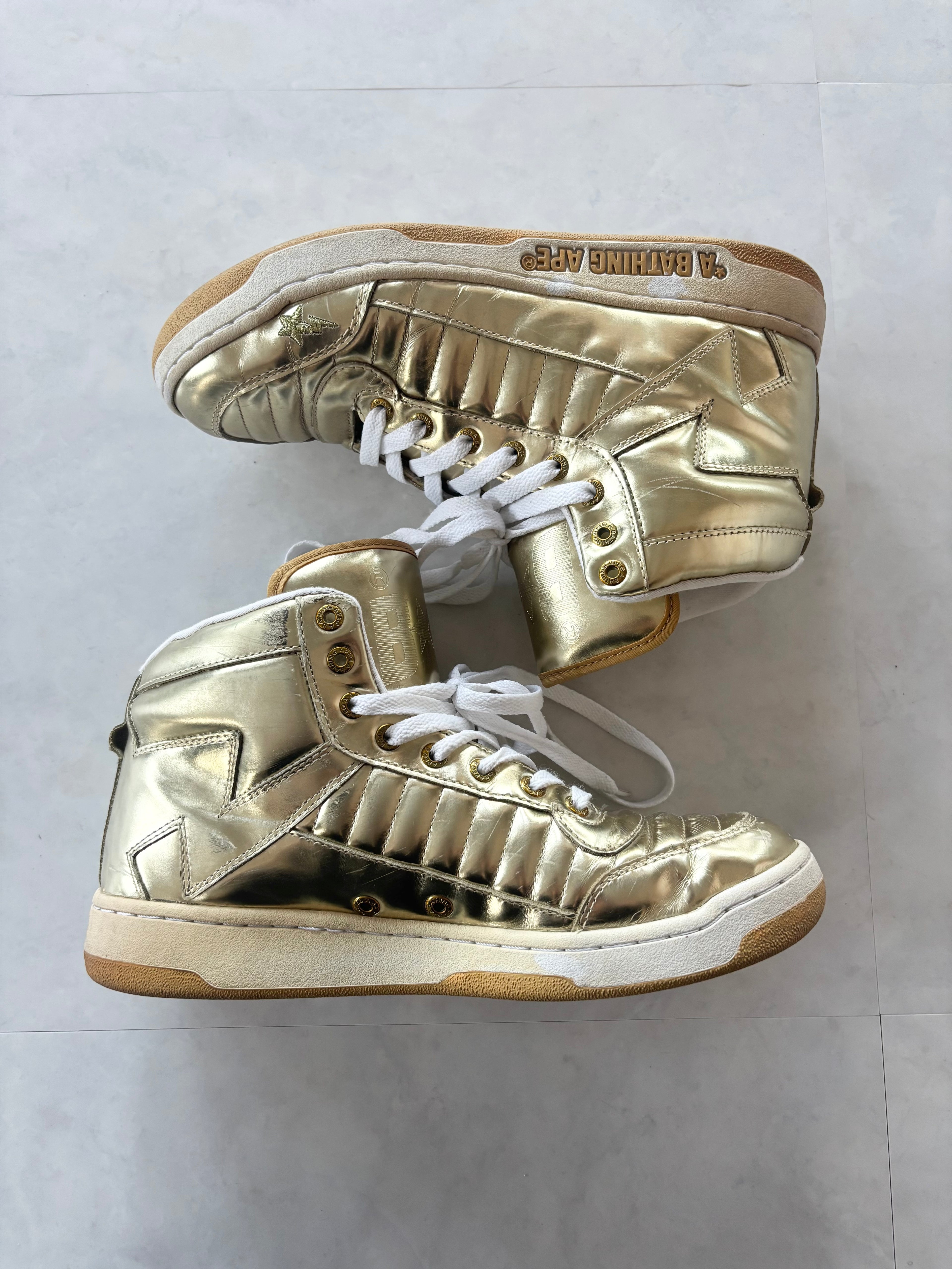 A Bathing Ape® Bapesta Metallic Gold High Top