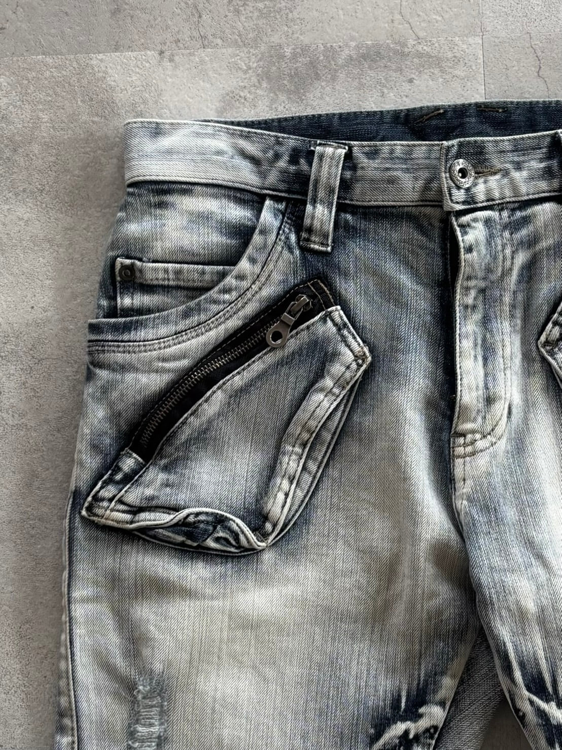 PPFM Multi Zip Vintage Wash Denim