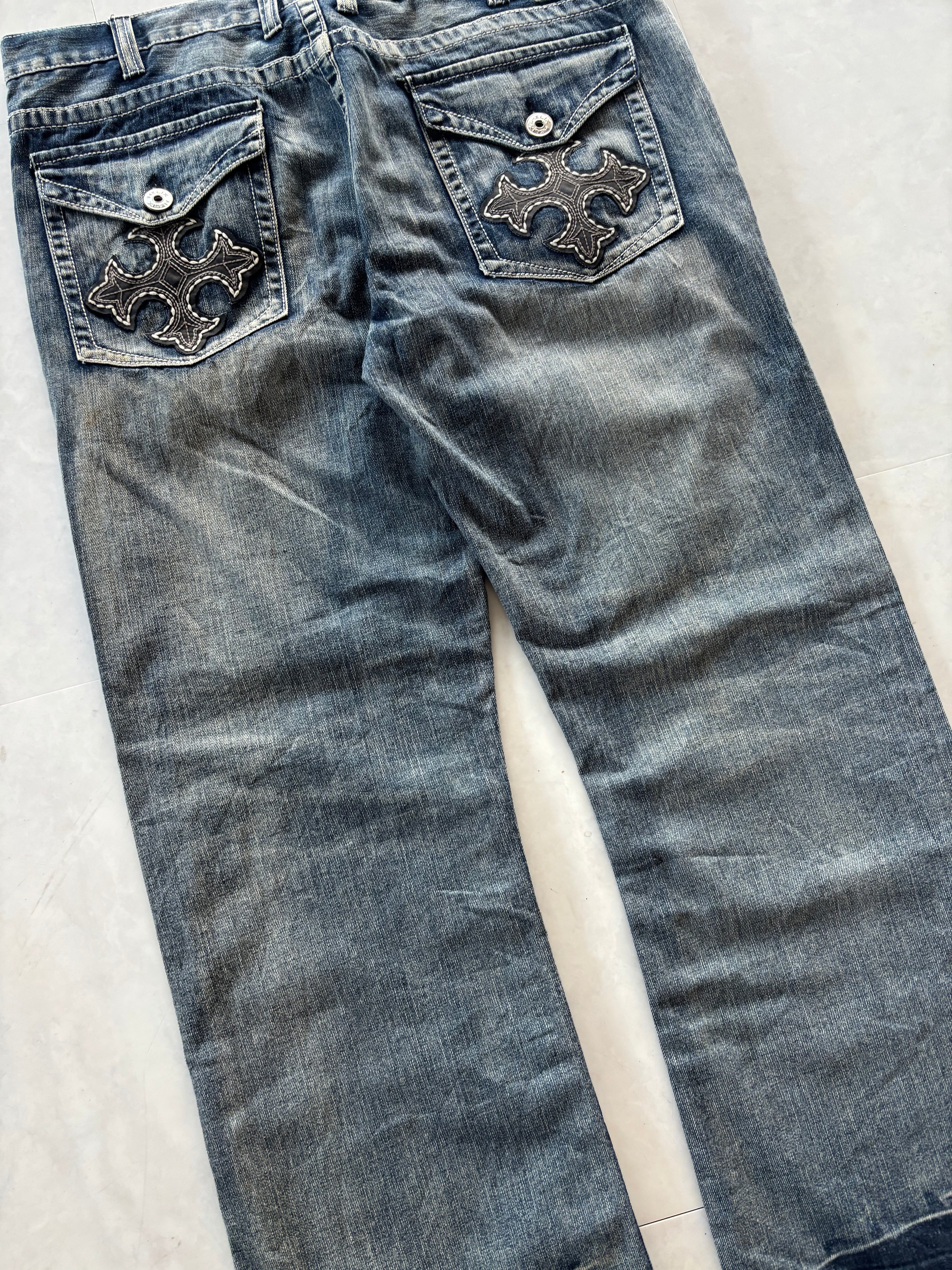 unknown cross buggy denim pants