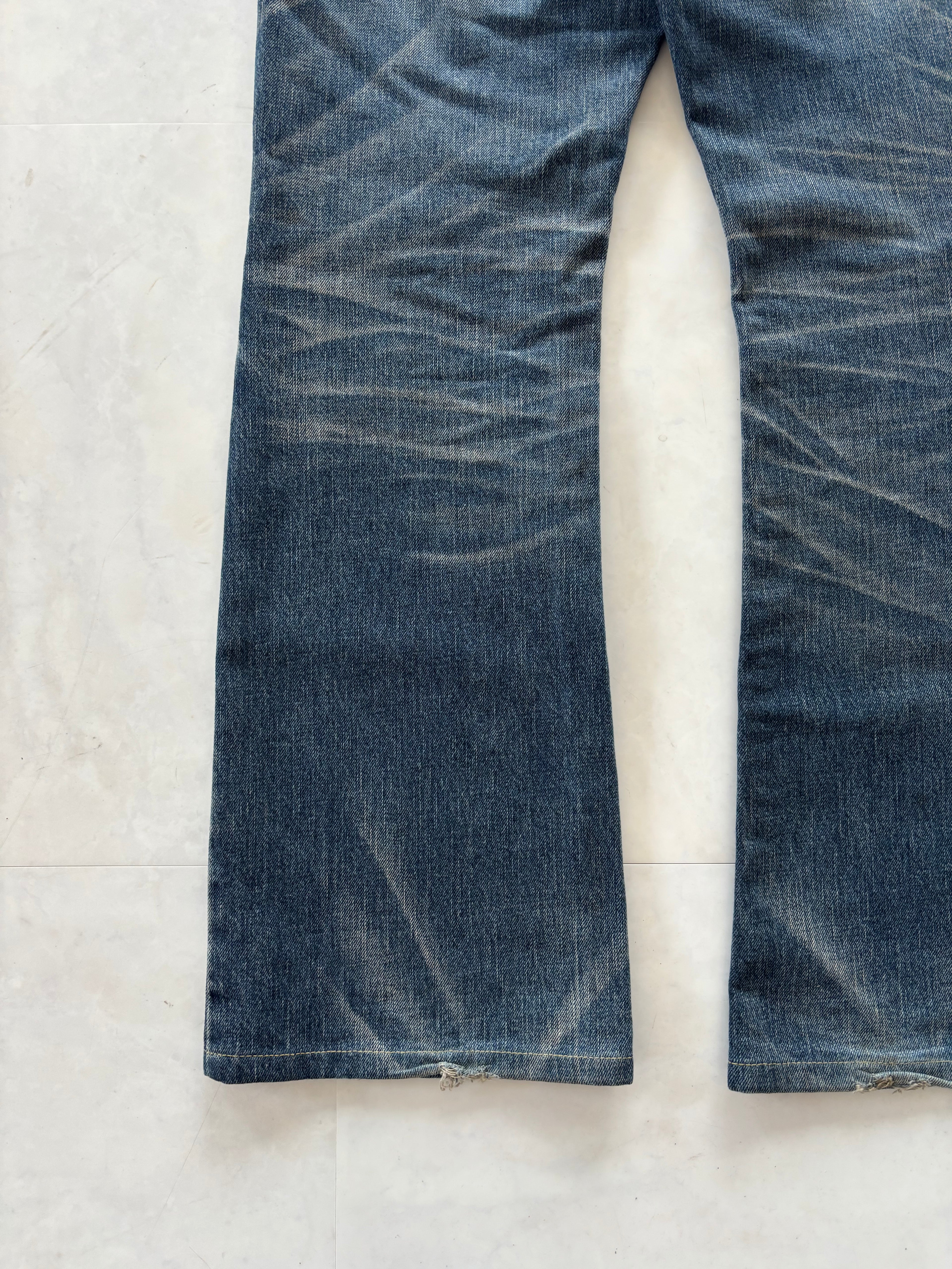 RED PEPPER skull heavy embroidery denim