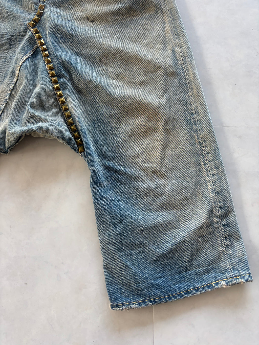 KAPITAL Deformed Sarouel Denim Shorts