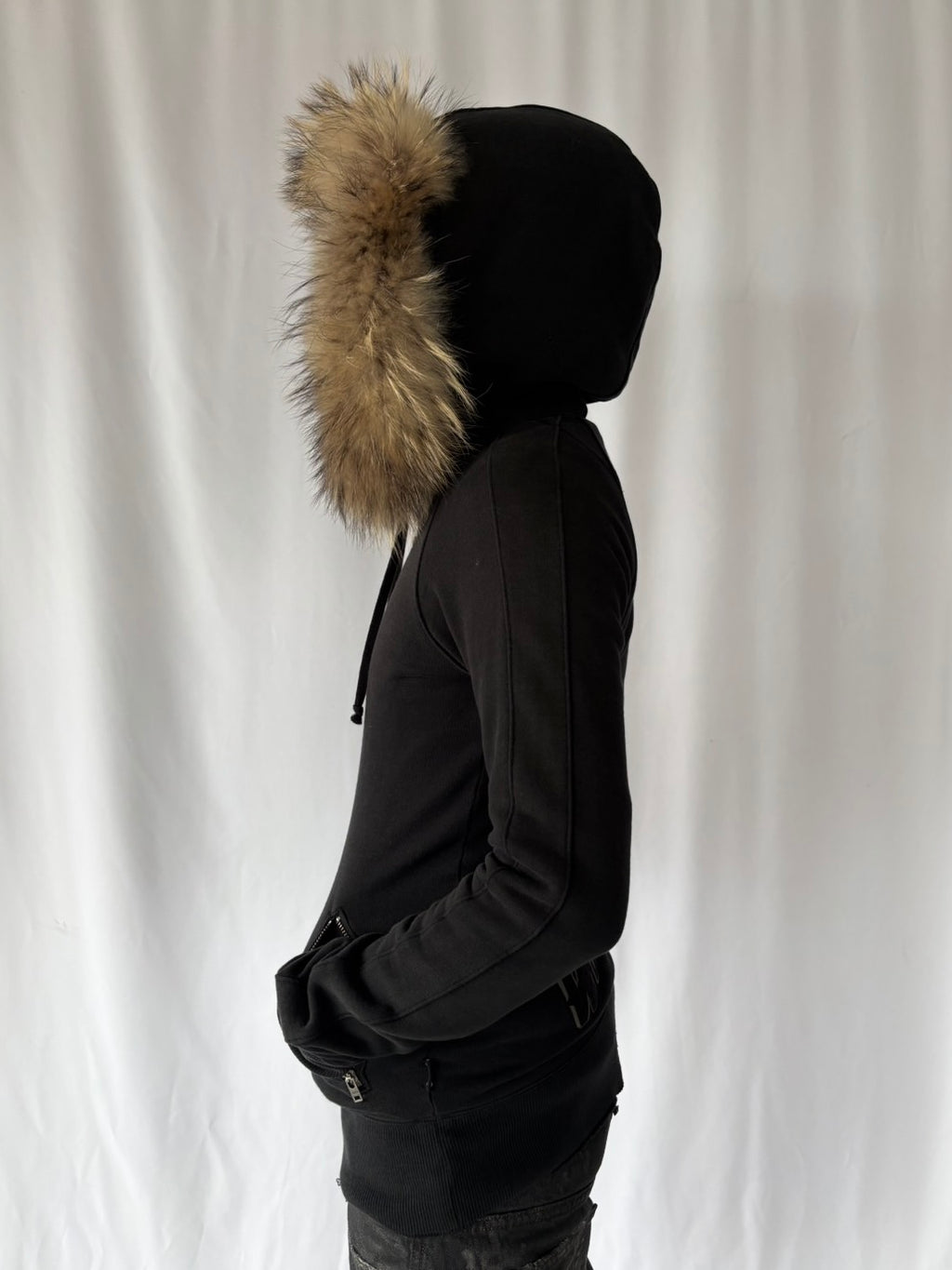 LGB Fur Hood Wolf Zip Hoodie