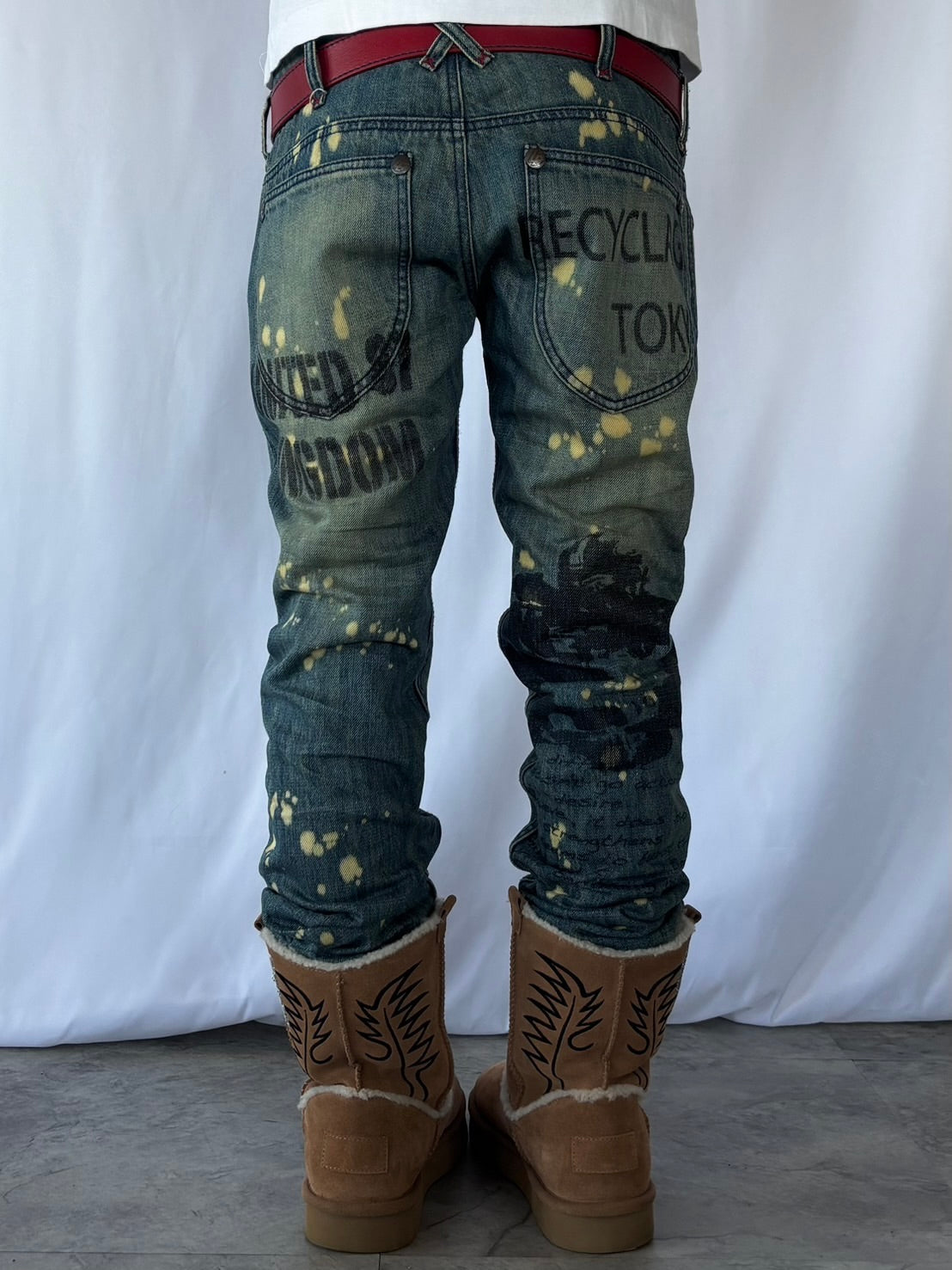 UNKNOWN LONDON BLEACH SPLATTER DENIM