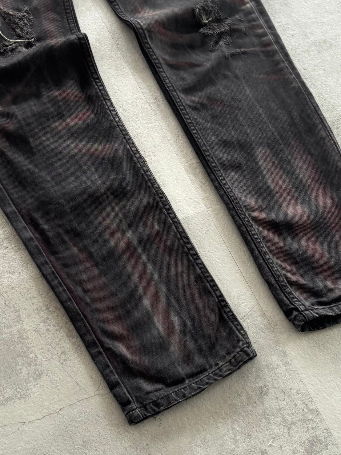 Semantic Design Distressed Art Denim