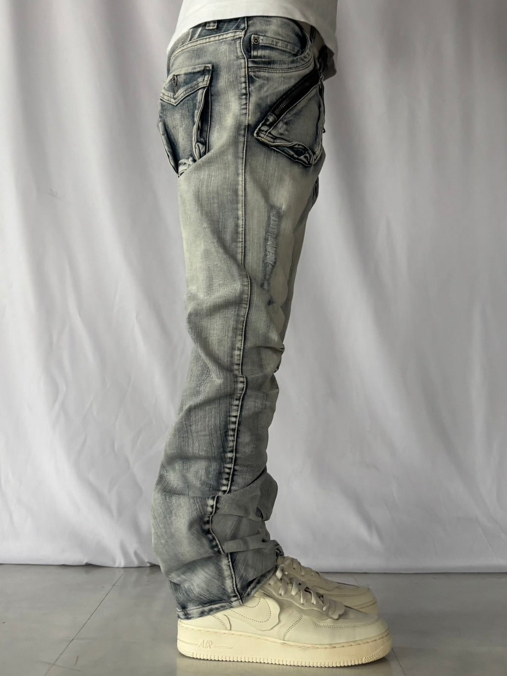 PPFM Multi Zip Vintage Wash Denim