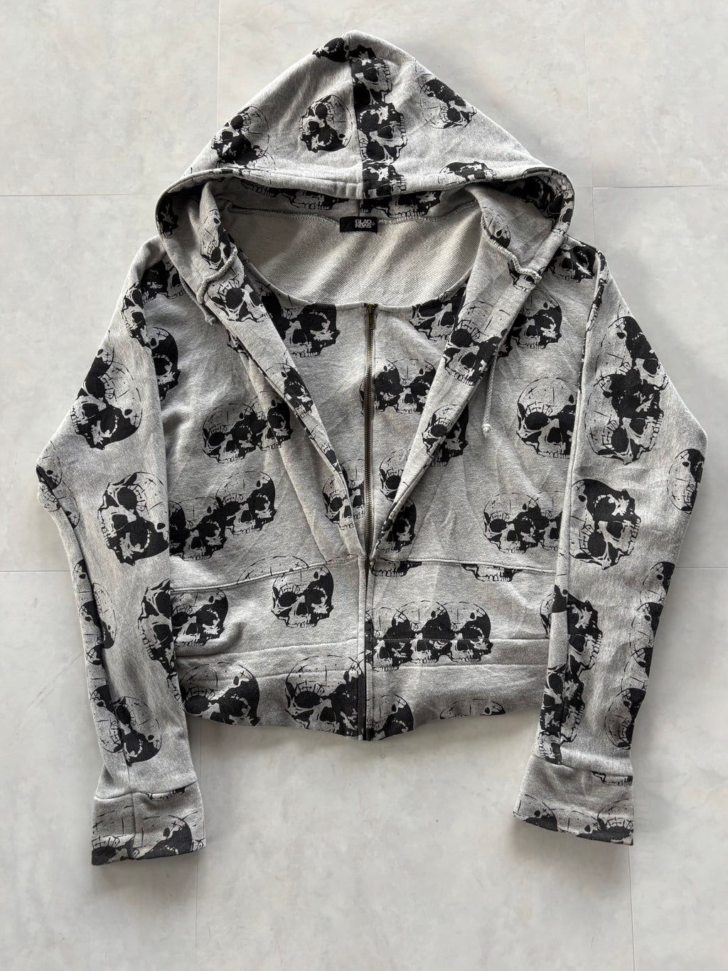 GLAD NEWS All-Over Skull Zip Hoodie