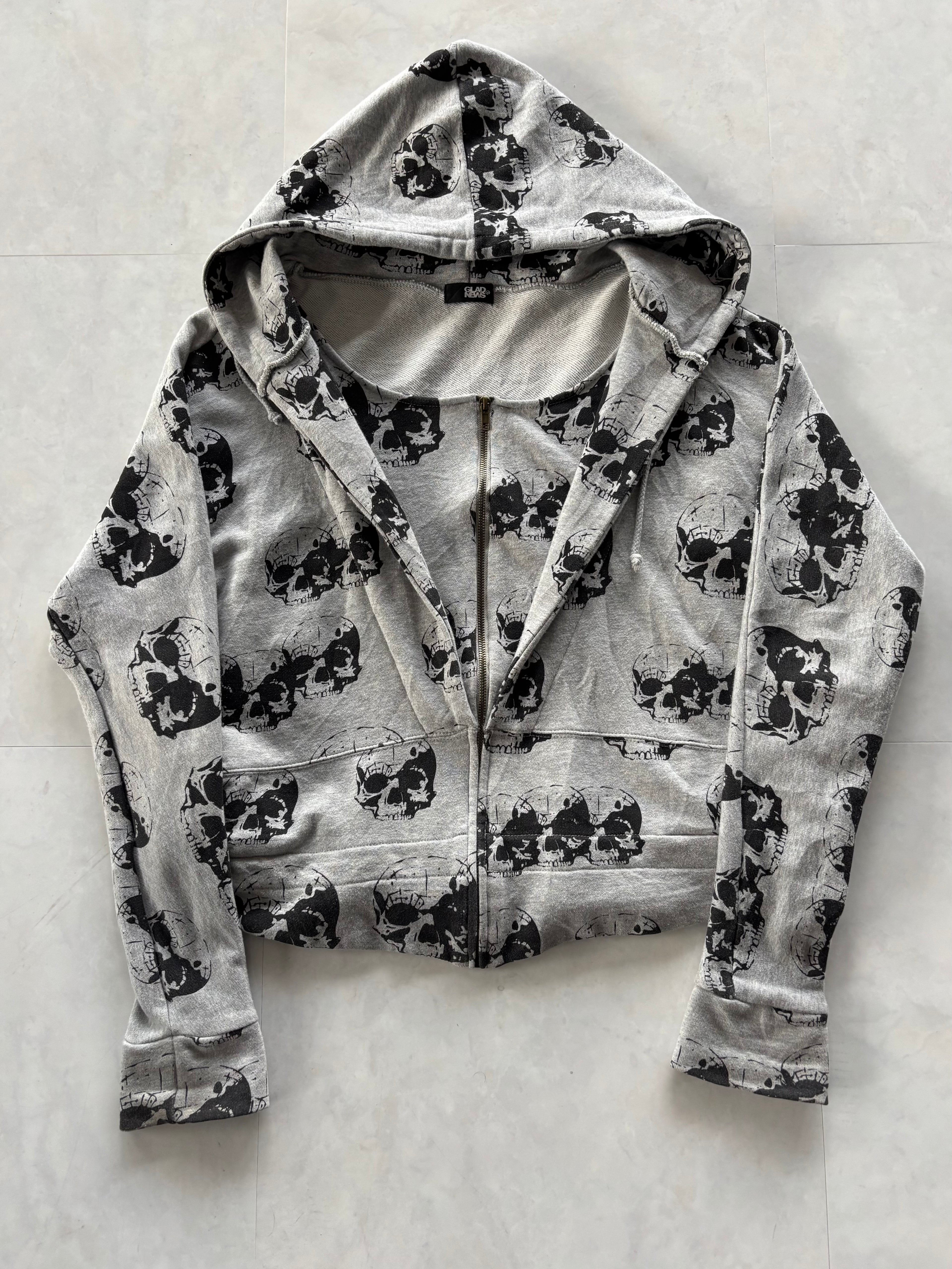 GLAD NEWS All-Over Skull Zip Hoodie