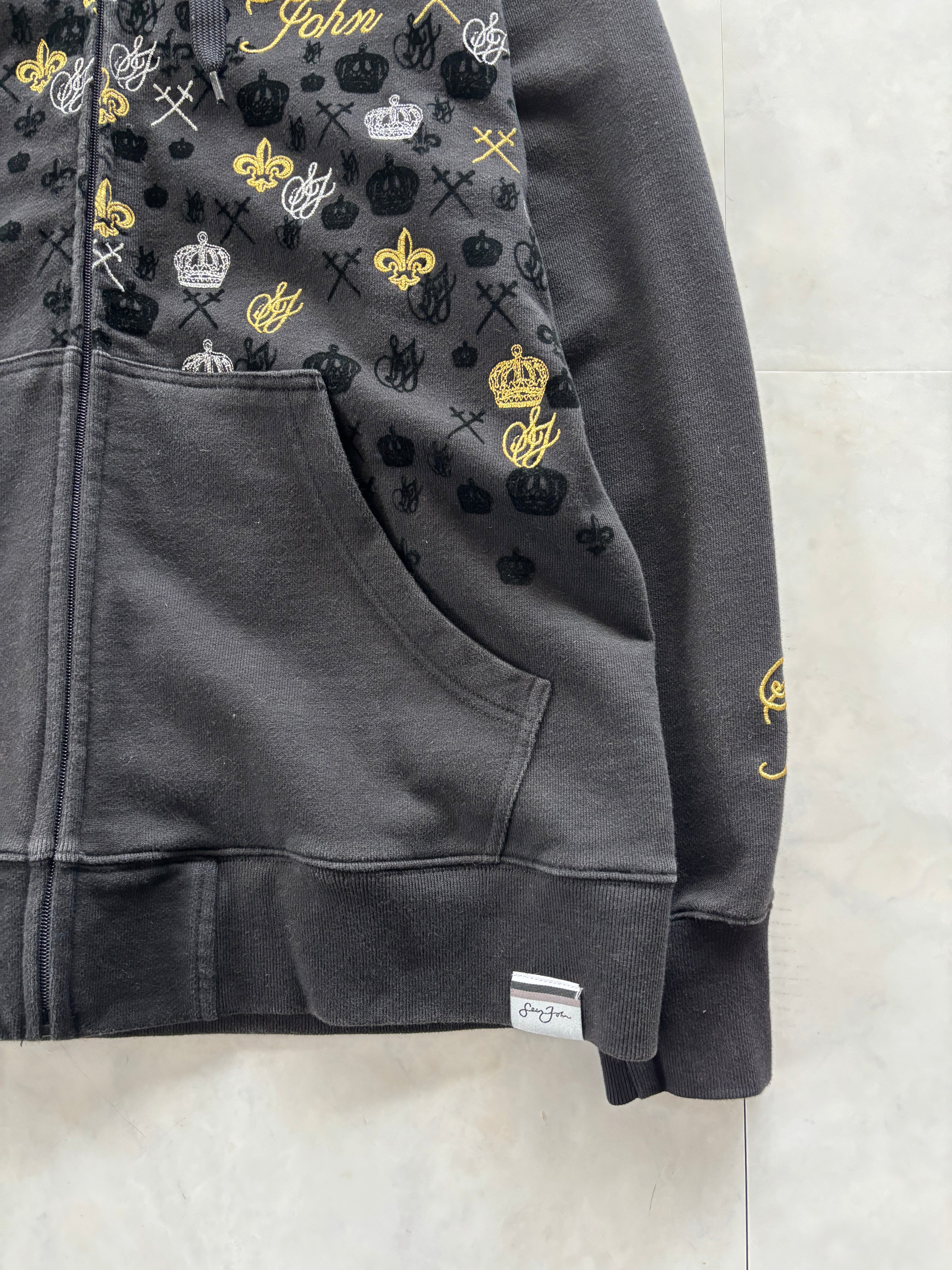 SEAN JOHN Royal Crest Embroidery Zip Hoodie