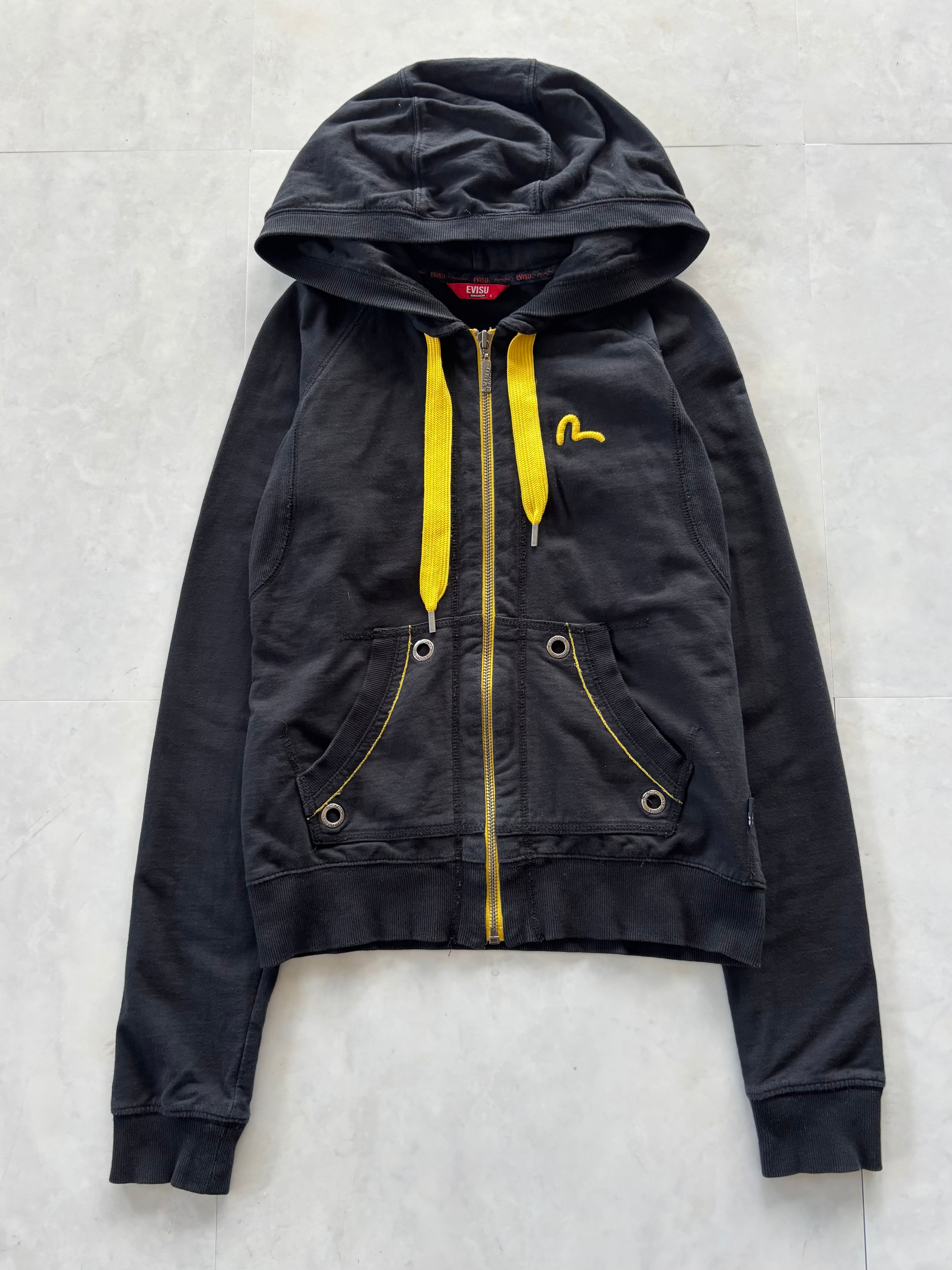EVISU Yellow Seagull Logo Zip Hoodie