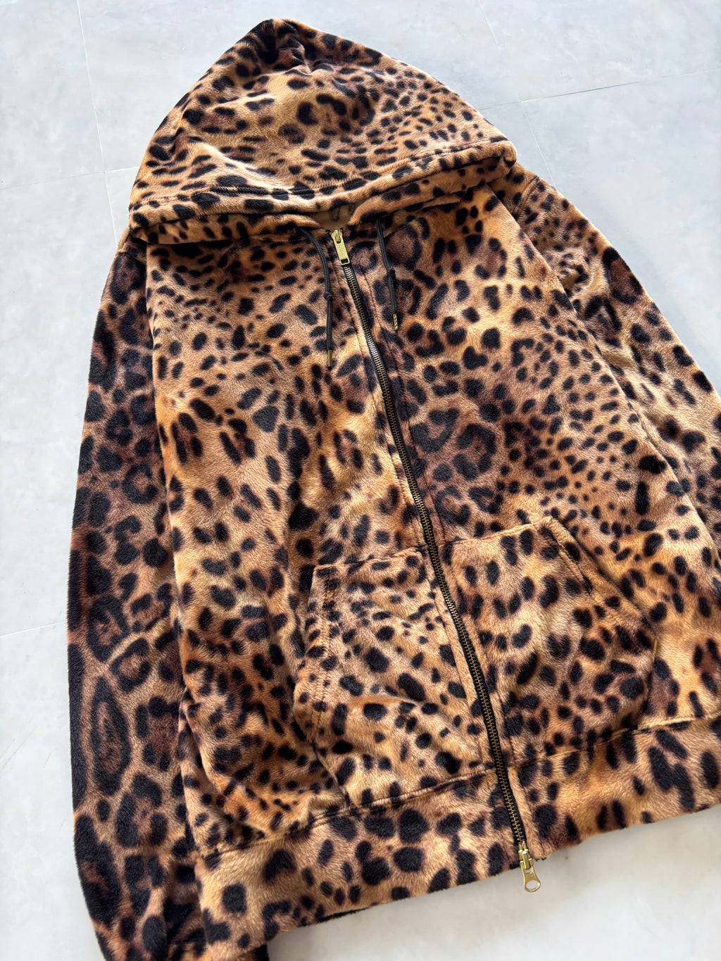 JOYRICH Leopard Fleece Zip Hoodie
