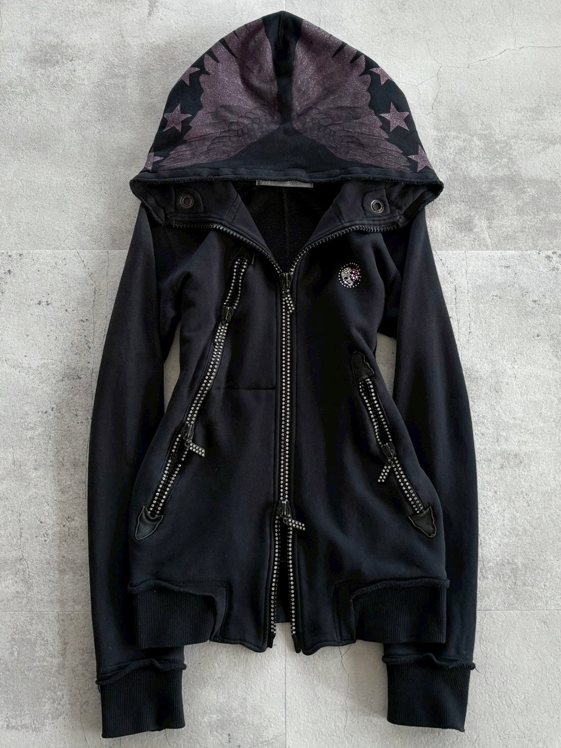 Francis Marks Studded Wing Zip Hoodie