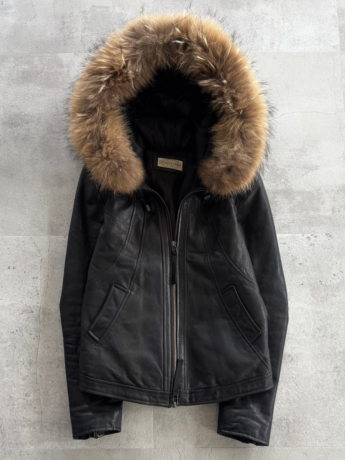 GOA Wild Fur Leather Jacket