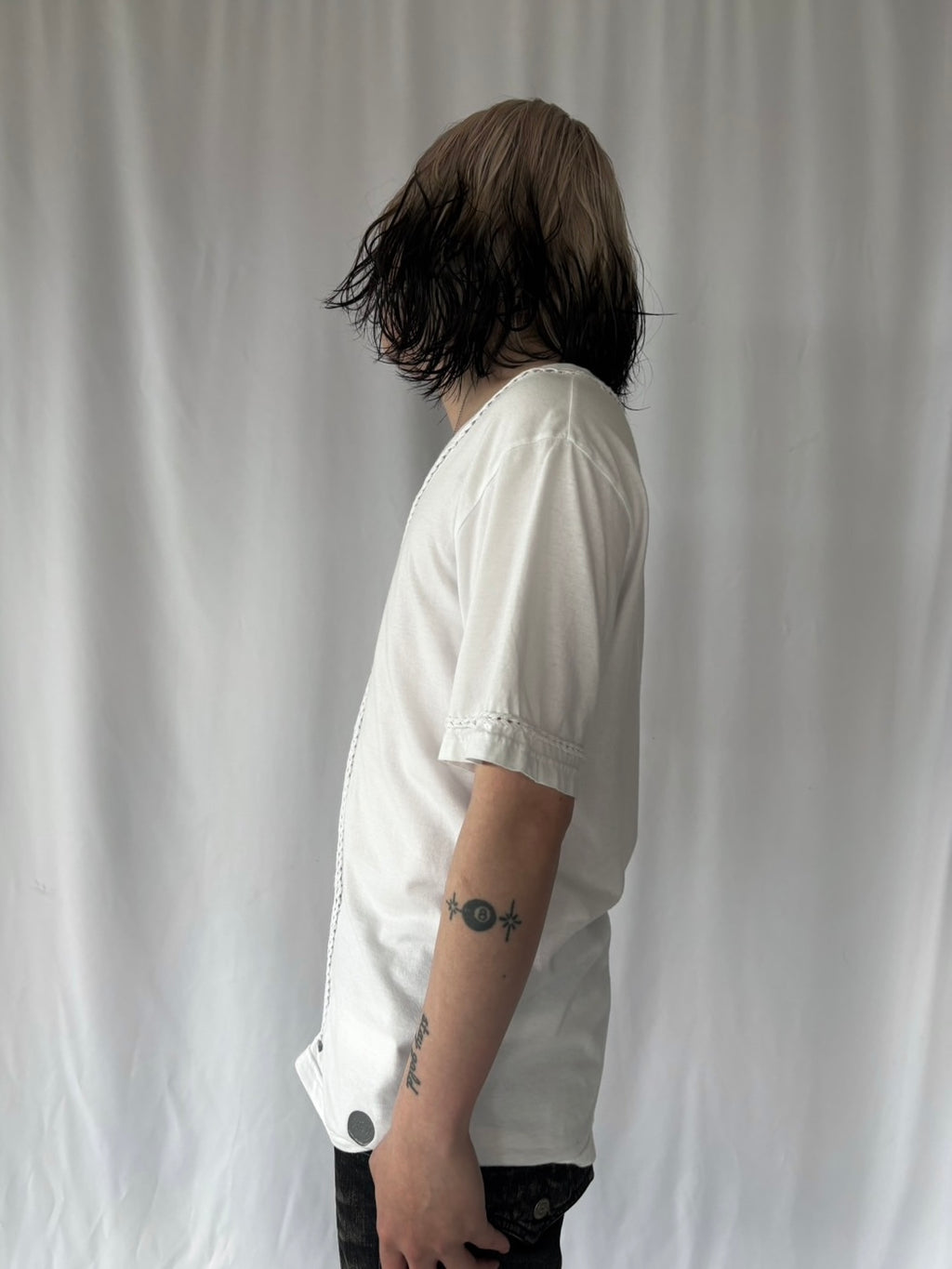 NUMBER (N)INE Knit Stitch V-Neck Tee