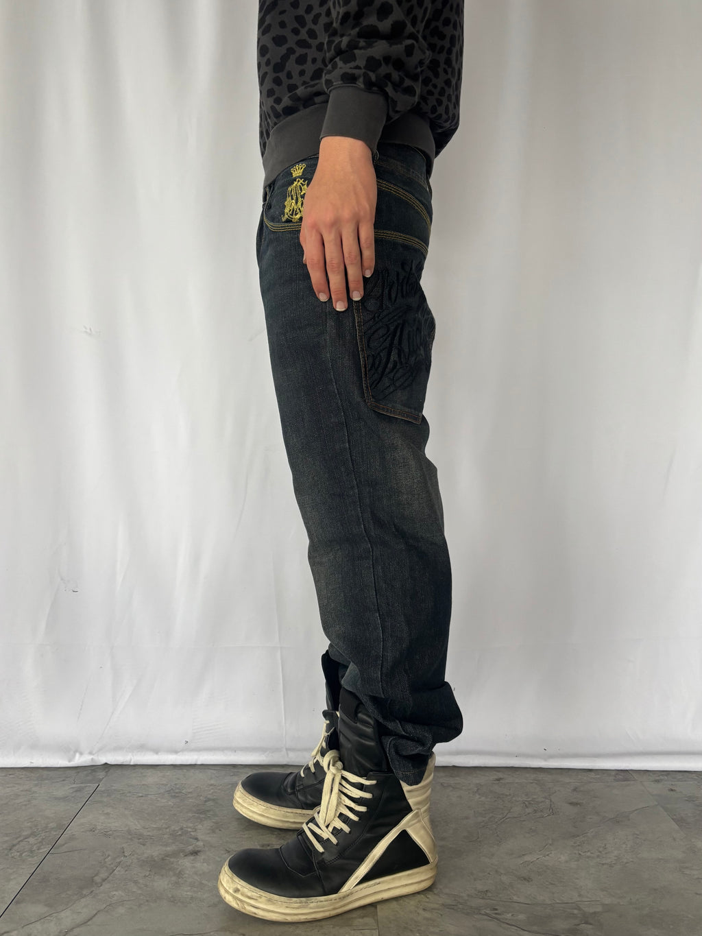 CHRISTIAN AUDIGIER embroidery denim pants