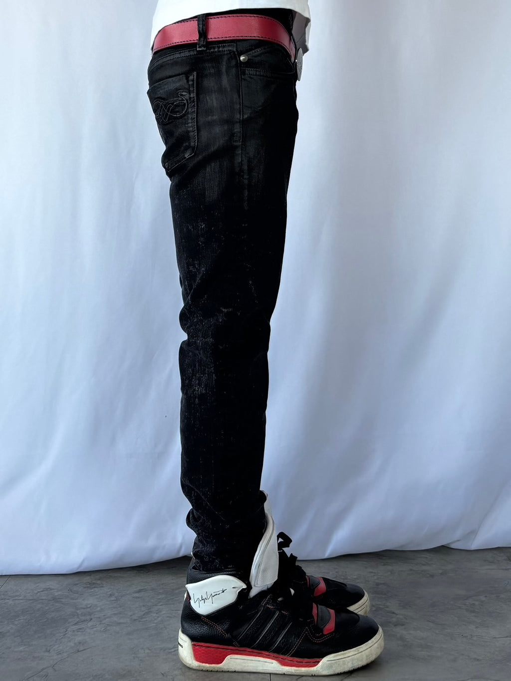 JUST CAVALLI BLACK VENOM COATED SKINNY DENIM