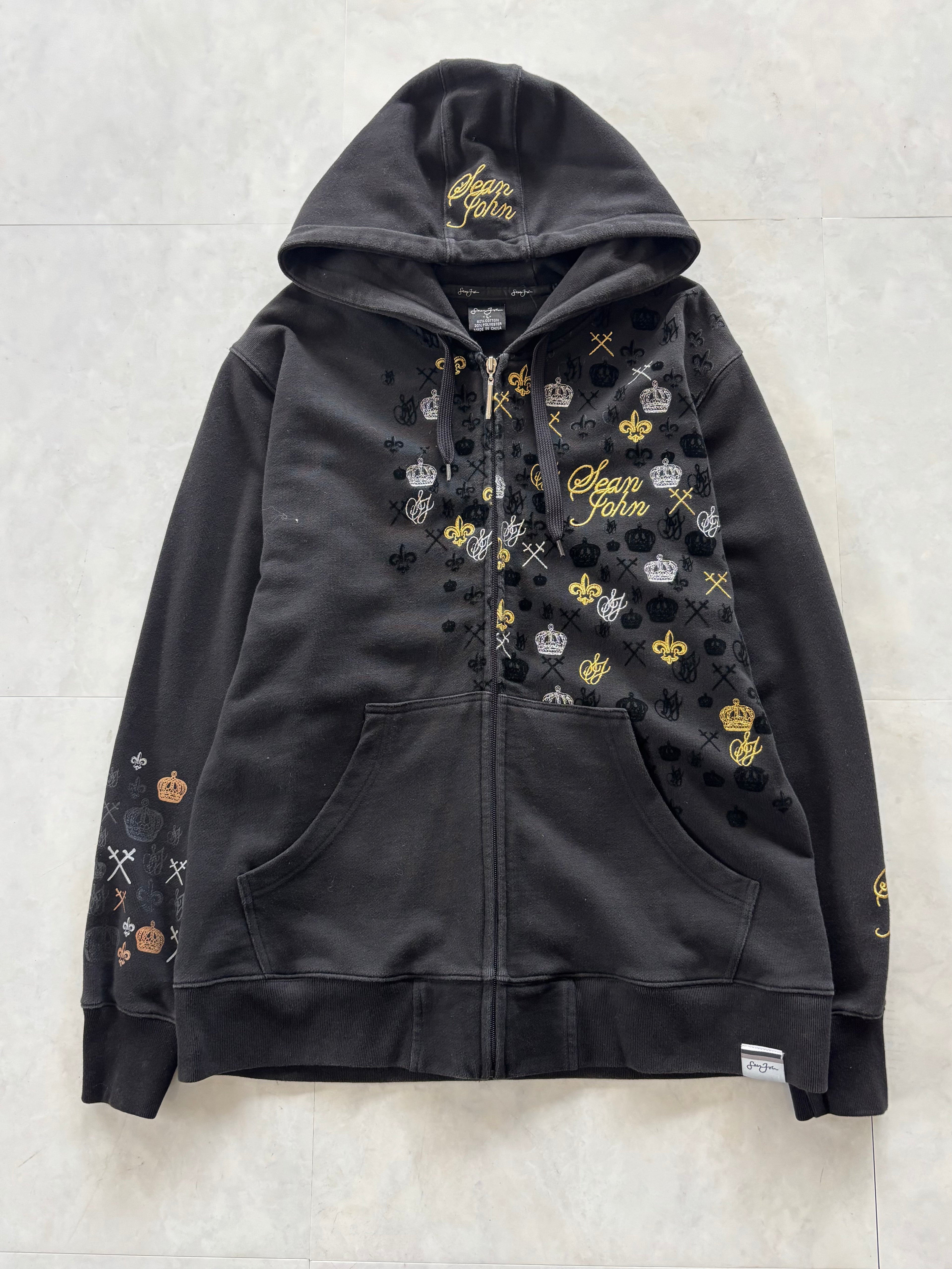 SEAN JOHN Royal Crest Embroidery Zip Hoodie