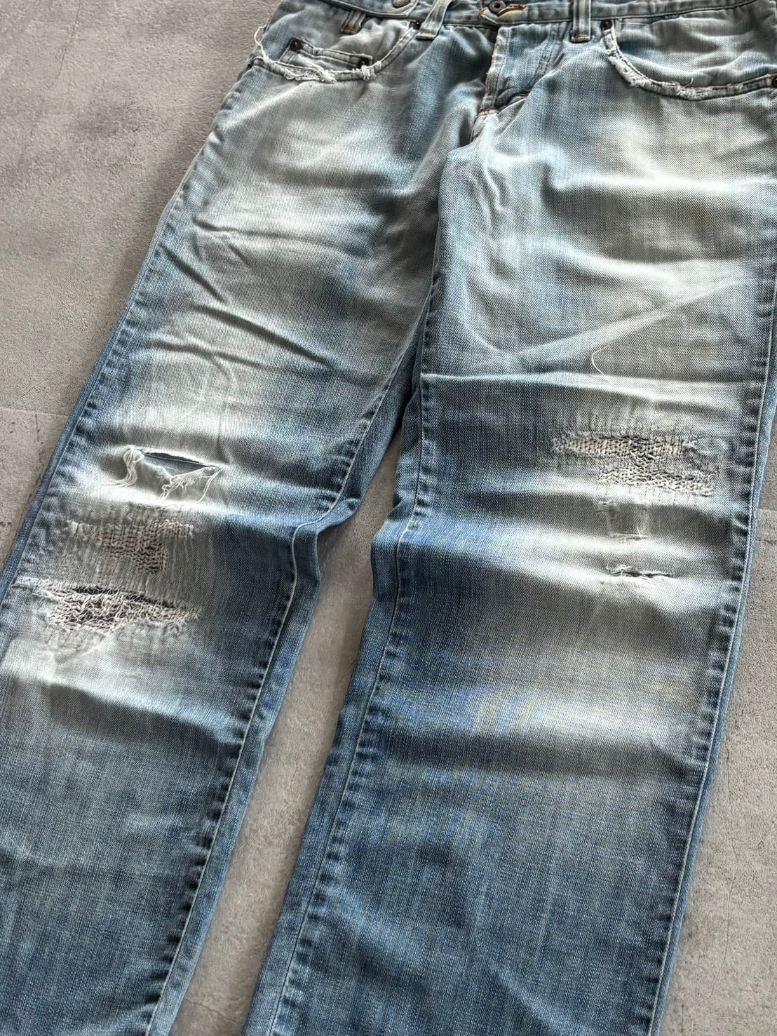 Dolce & Gabbana Double Waist Crash Denim