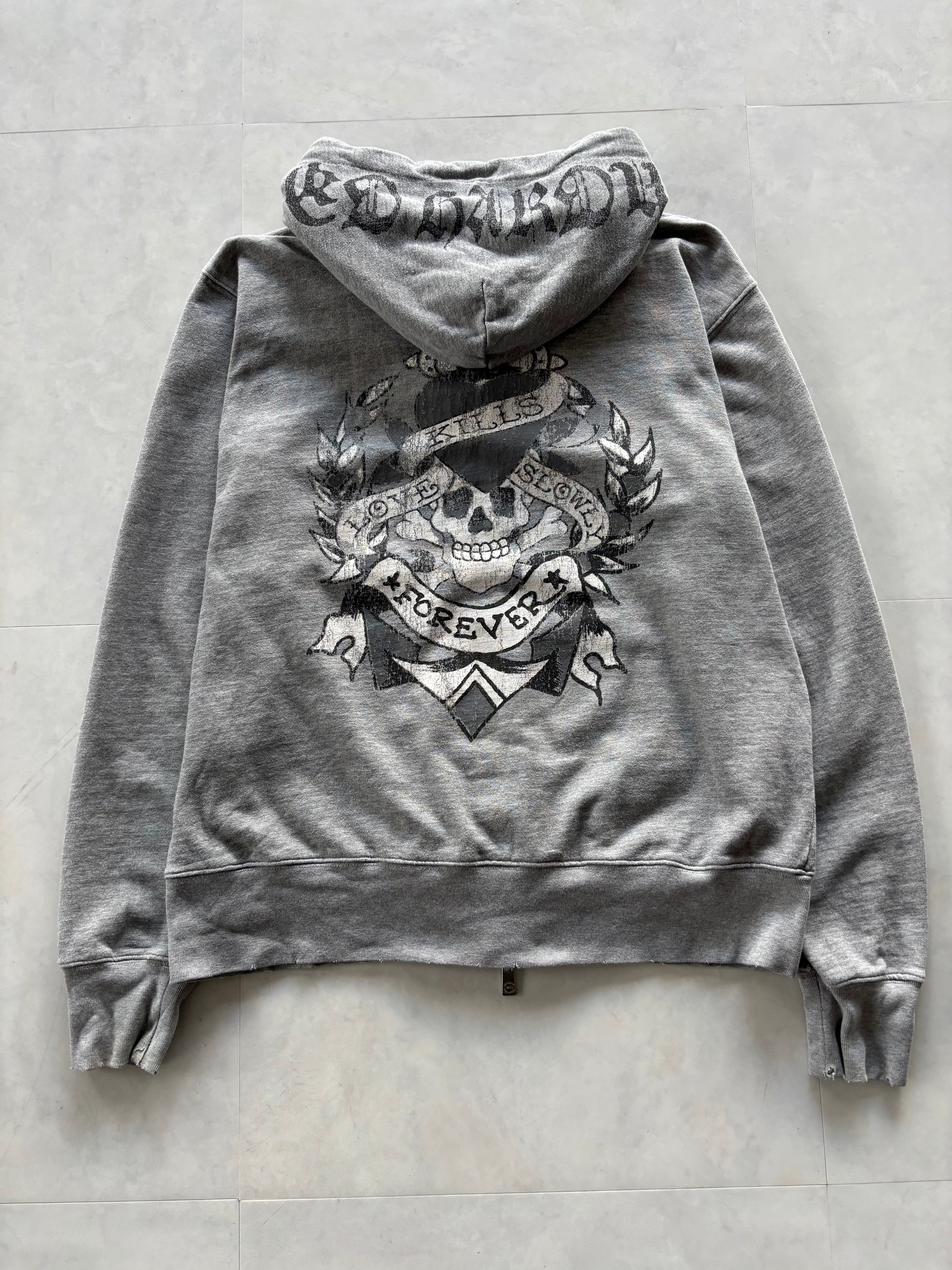 ED HARDY LOVE KILLS SLOWLY Skull Hoodie