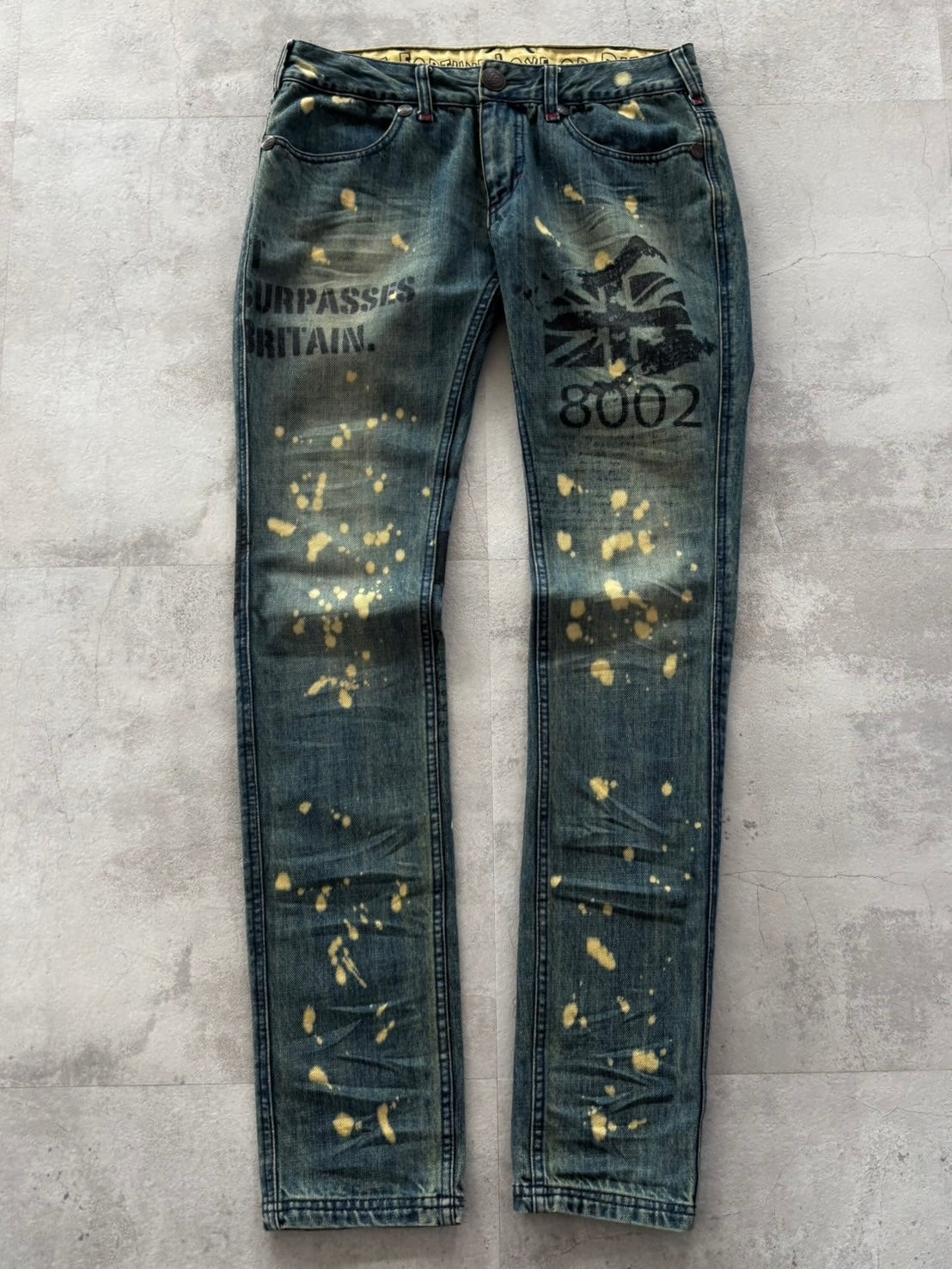 UNKNOWN LONDON BLEACH SPLATTER DENIM