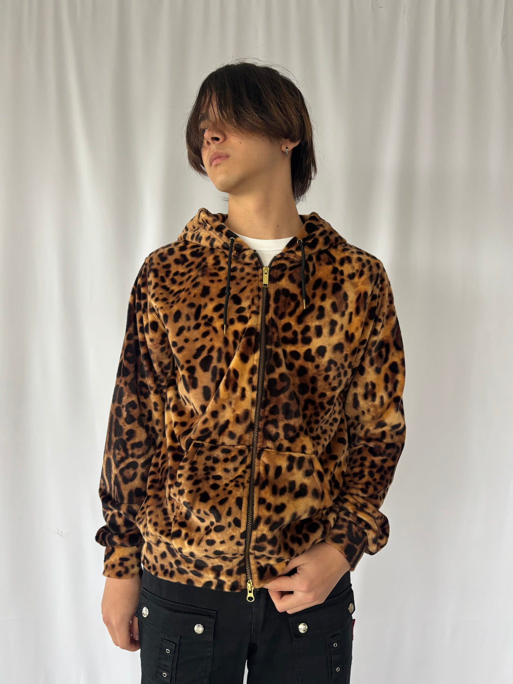 JOYRICH Leopard Fleece Zip Hoodie