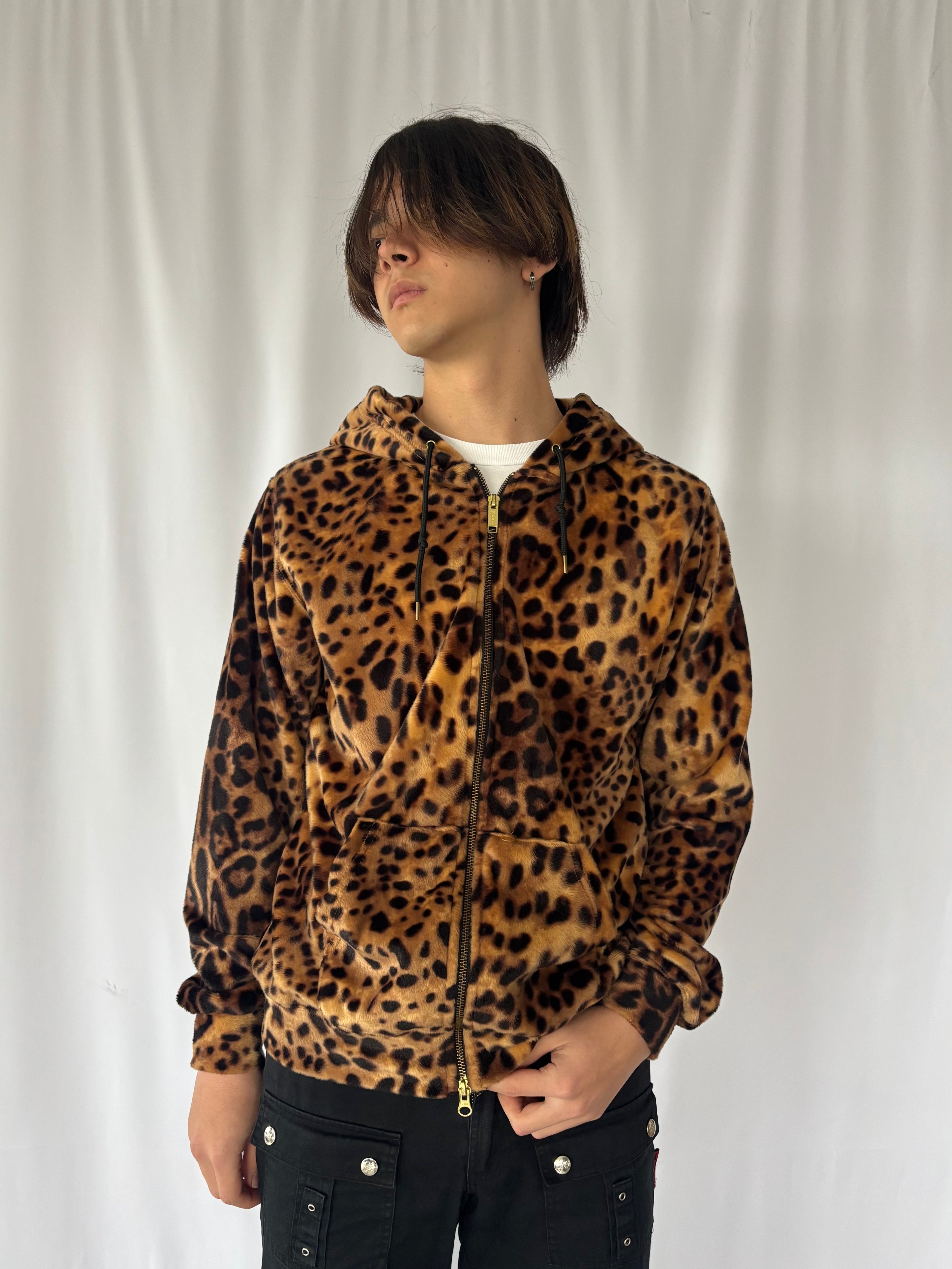 JOYRICH Leopard Fleece Zip Hoodie