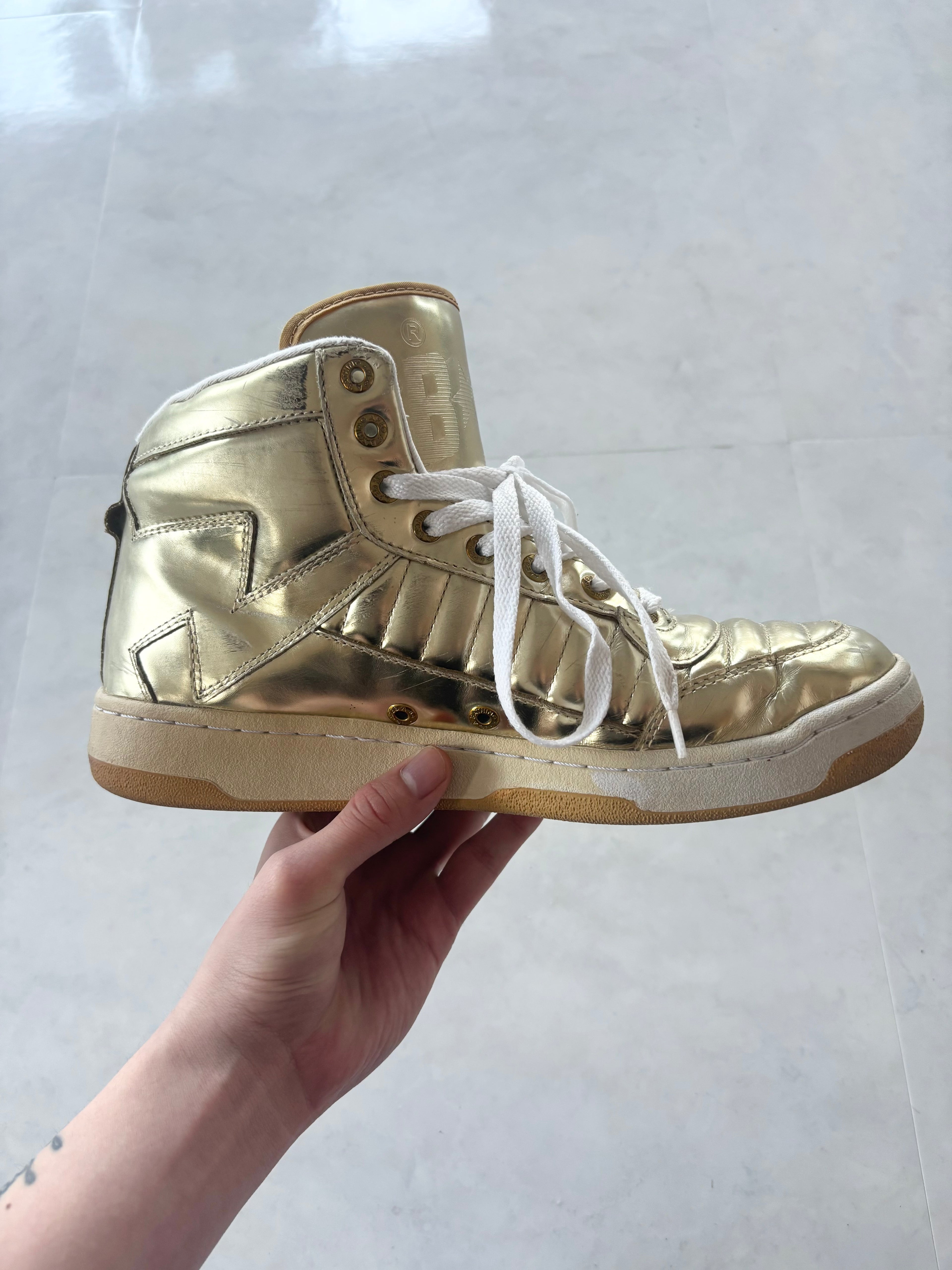 A Bathing Ape® Bapesta Metallic Gold High Top