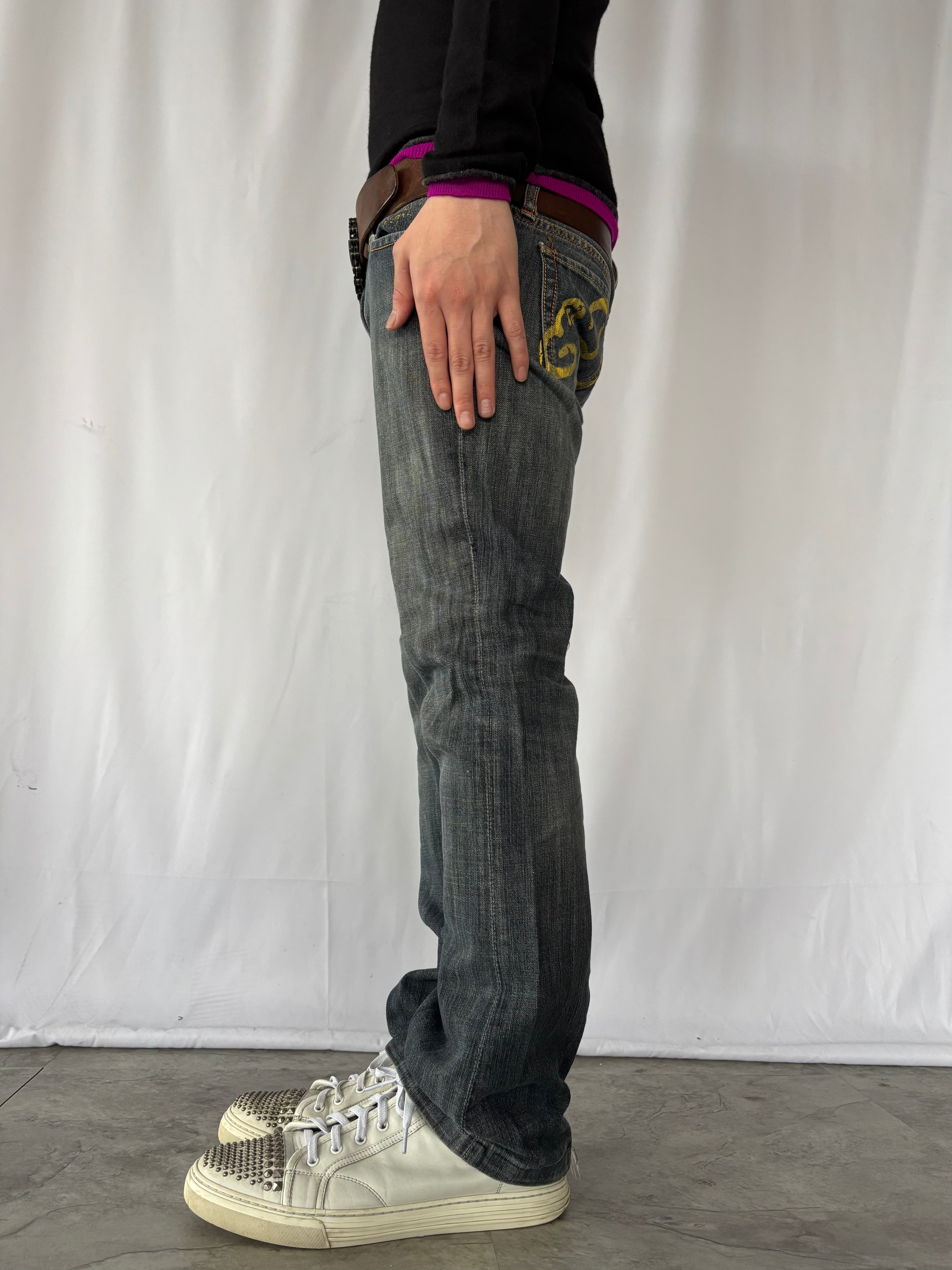 ED HARDY Back Logo Skull-Rose Jeans