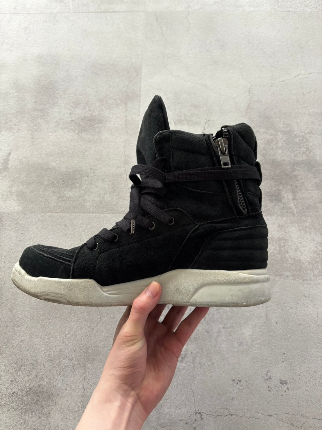 DIET BUTCHER SHADOW ZIP HIGH-CUT SNEAKERS