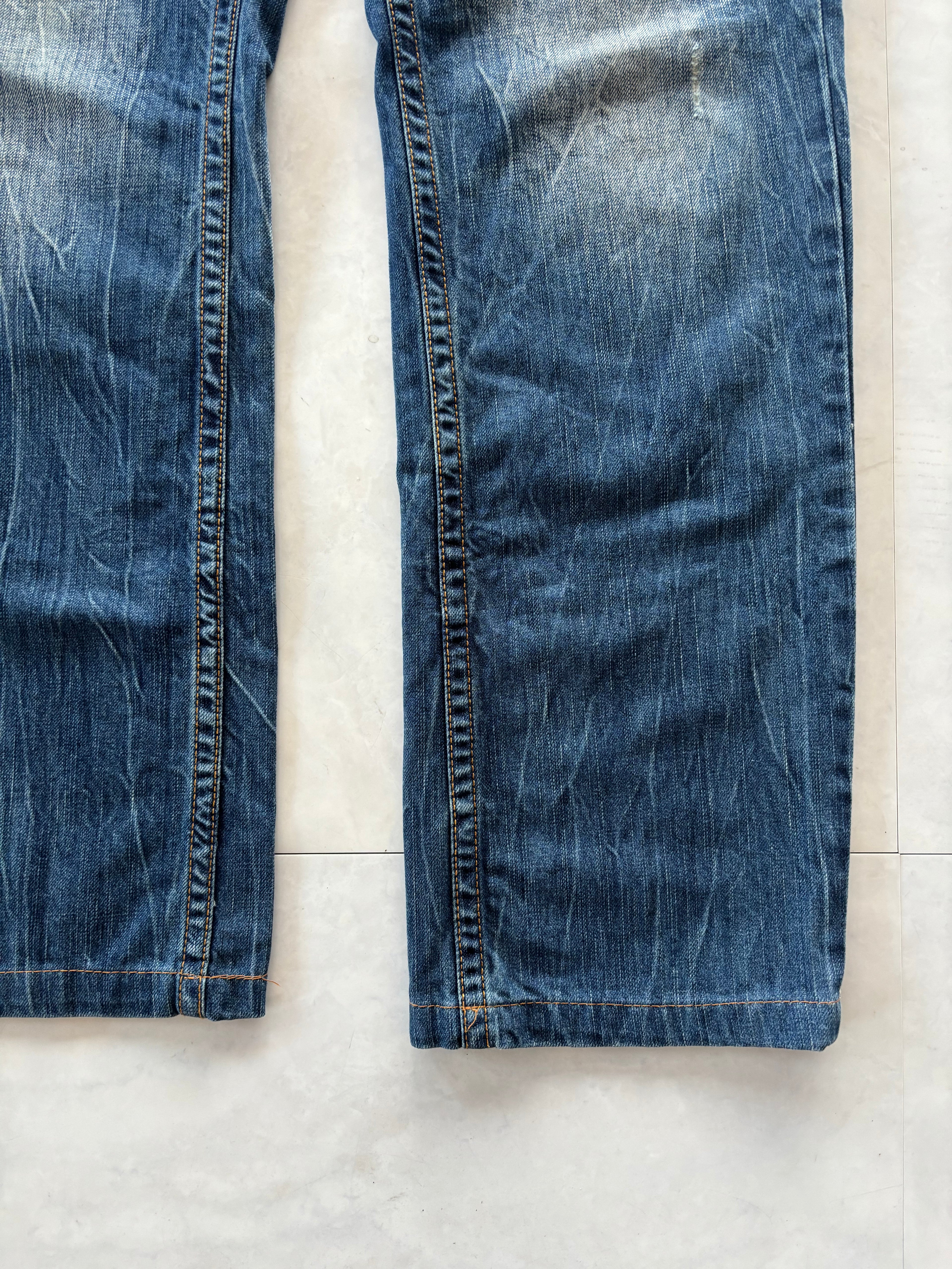 RED PEPPER skull heavy embroidery denim