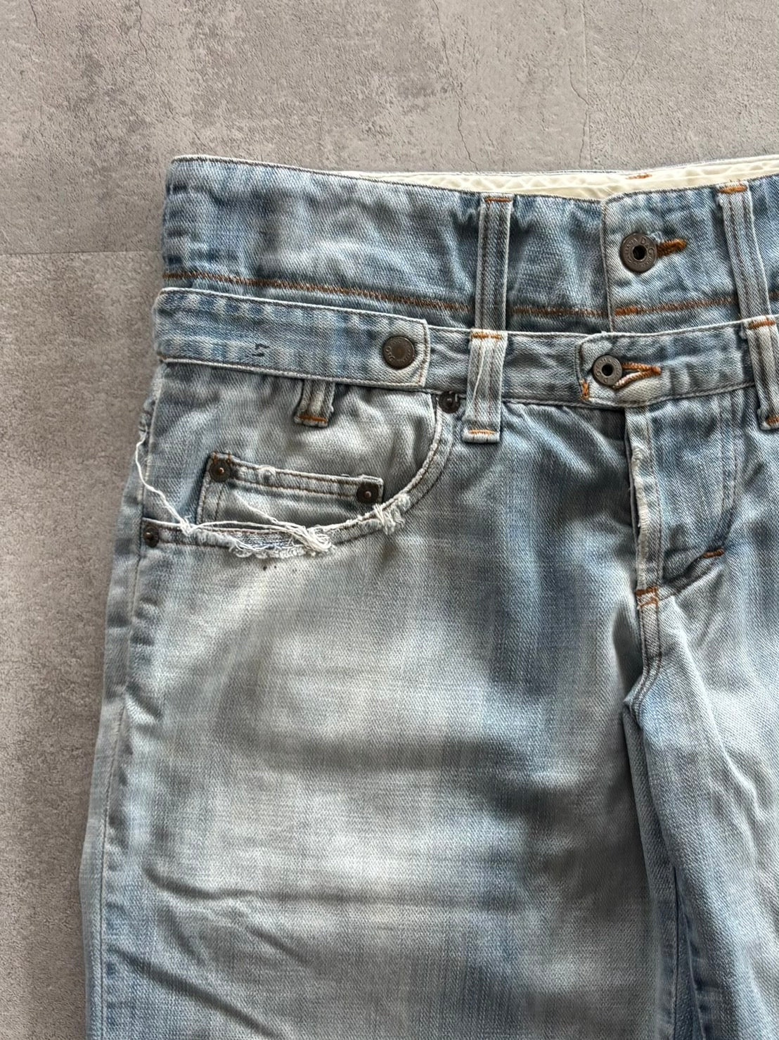 Dolce & Gabbana Double Waist Crash Denim