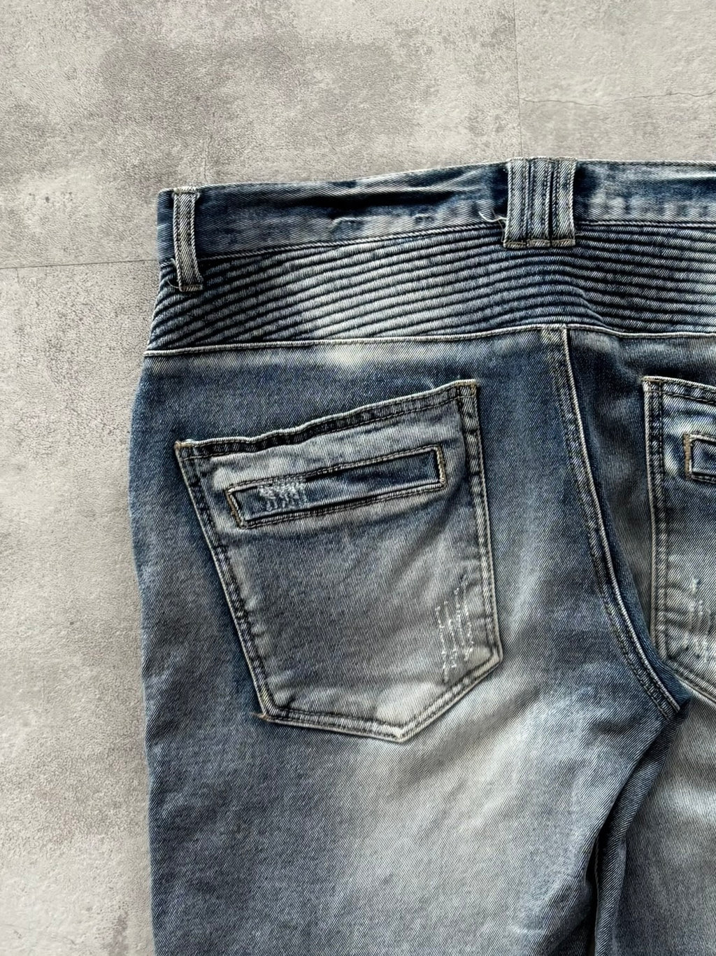 IN THE ATTIC RAVEN BIKER DESTROYED DENIM