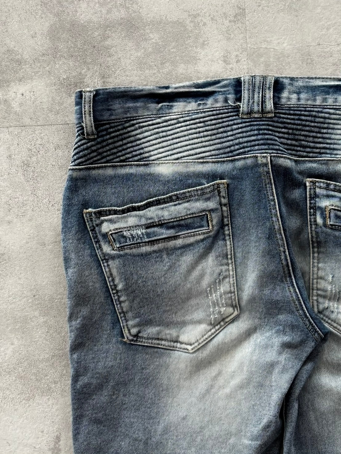 IN THE ATTIC RAVEN BIKER DESTROYED DENIM