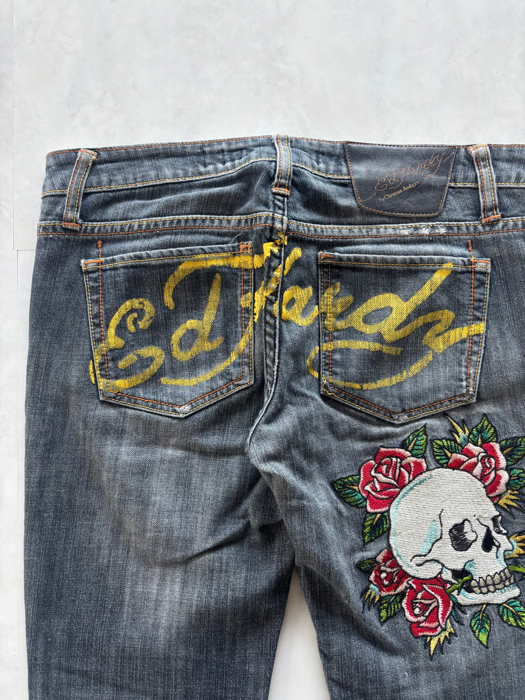 ED HARDY Back Logo Skull-Rose Jeans