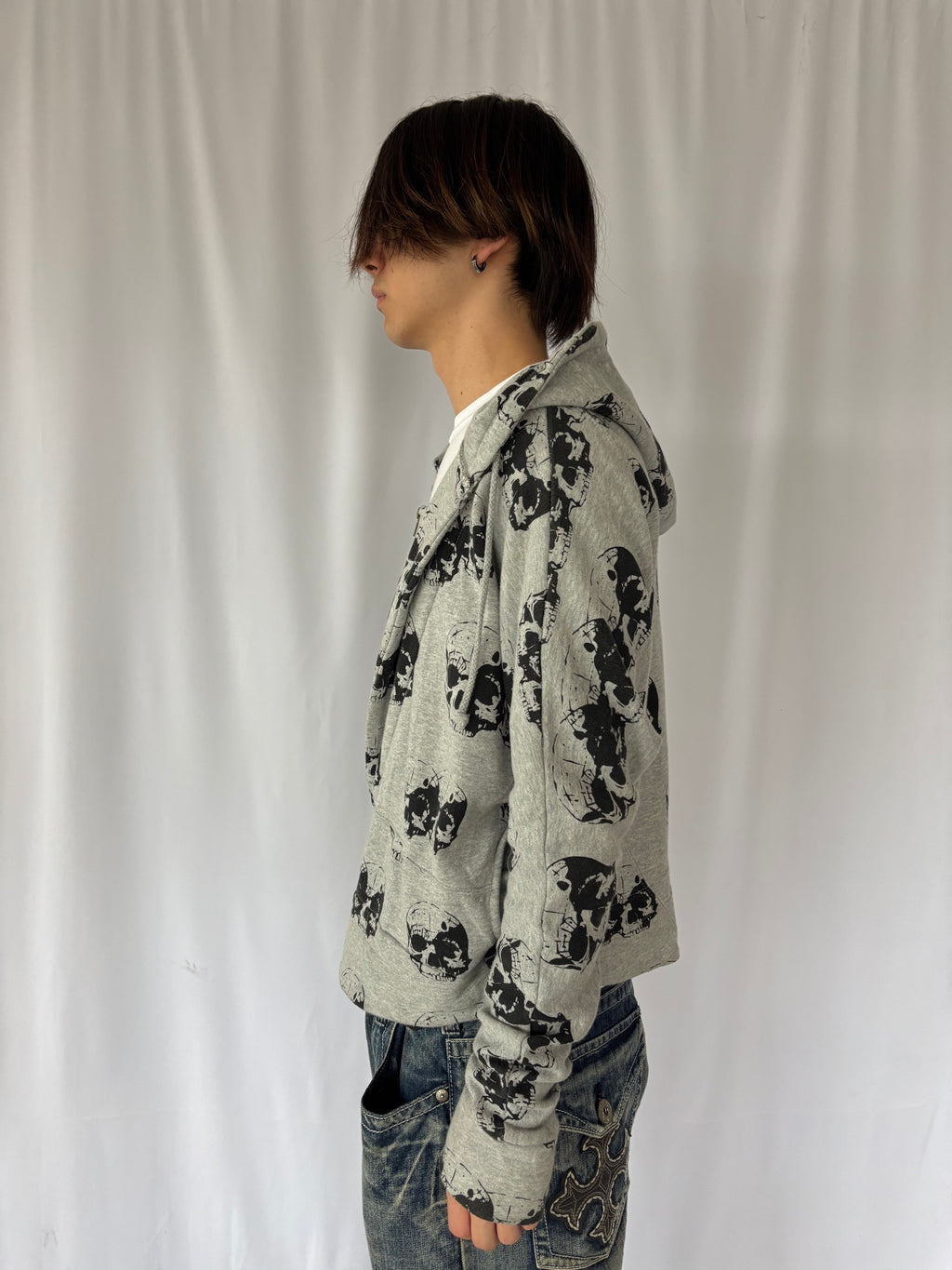 GLAD NEWS All-Over Skull Zip Hoodie