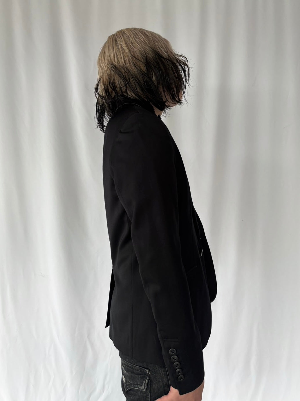 FUGA Satin Lapel Tailored Jacket