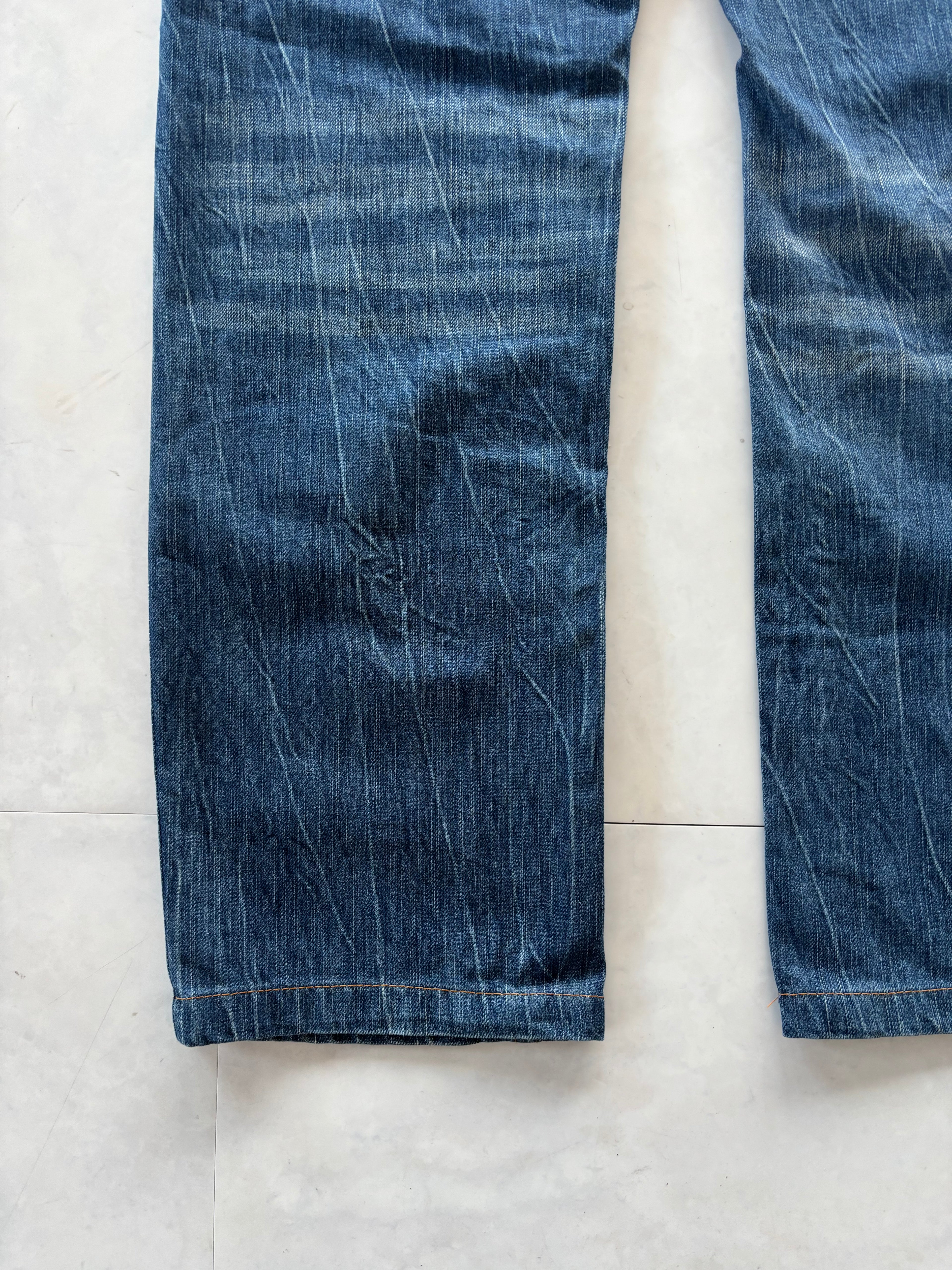 RED PEPPER skull heavy embroidery denim