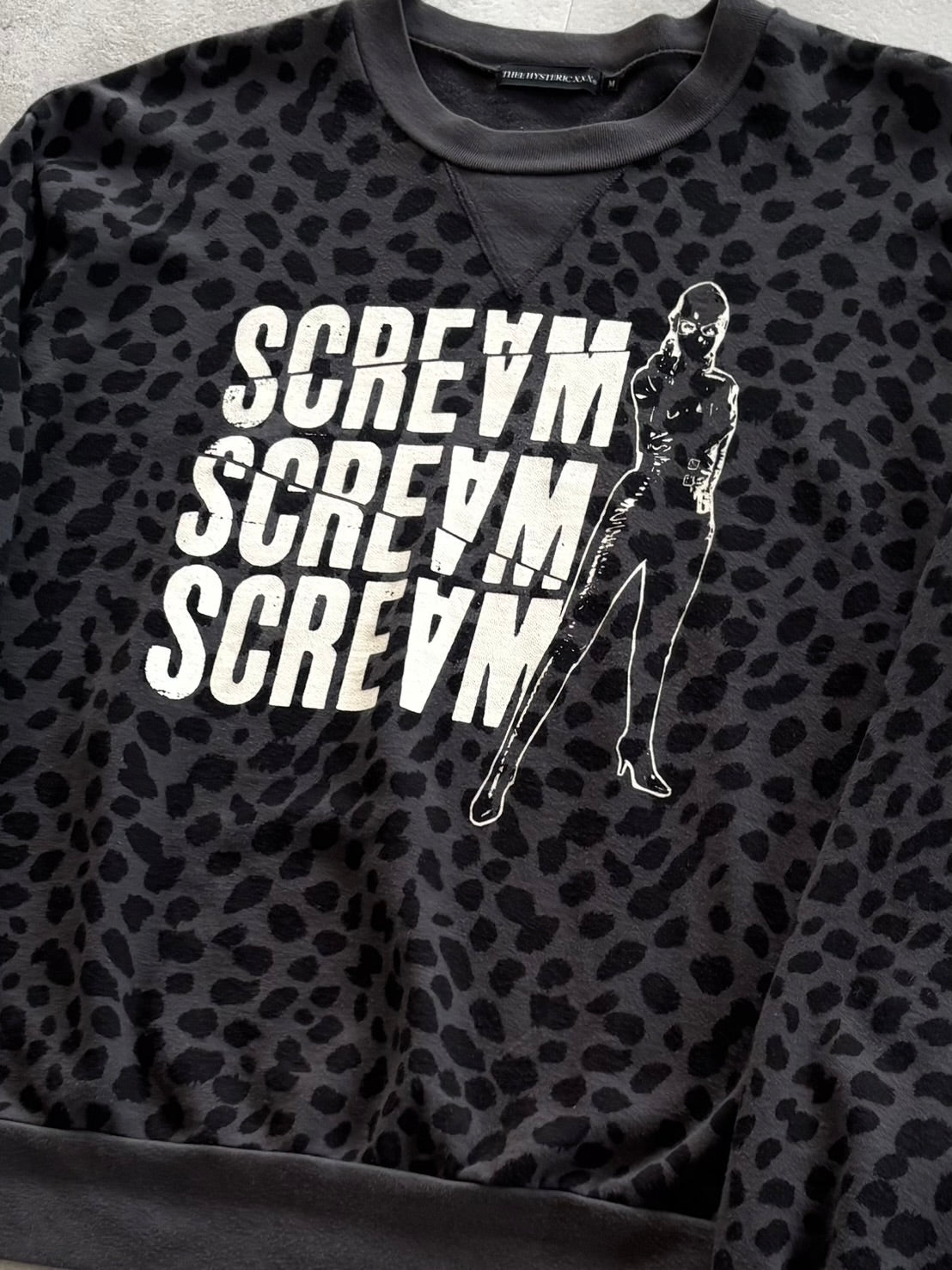 HYSTERIC GLAMOUR scream leopard crewneck