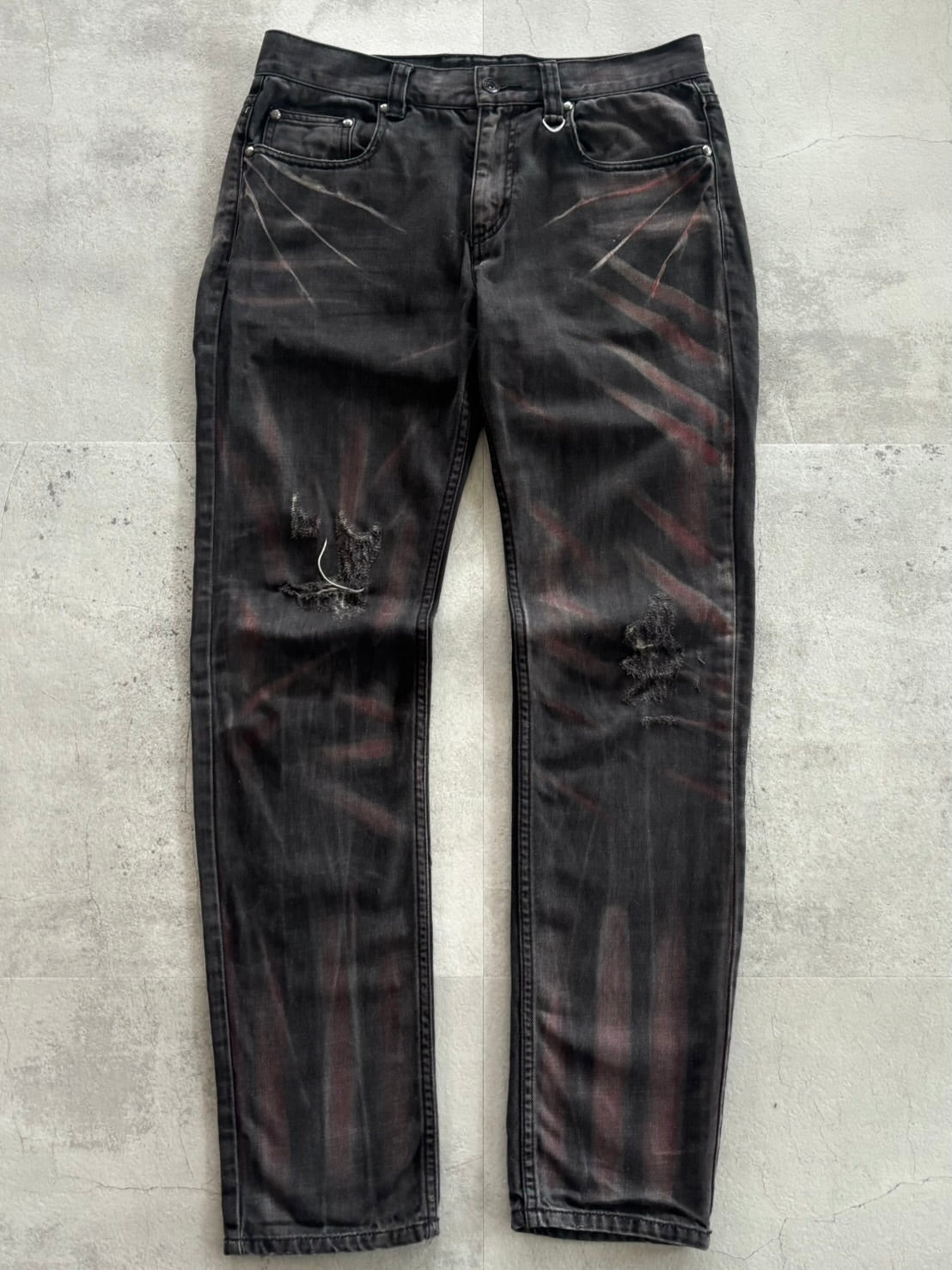 Semantic Design Distressed Art Denim