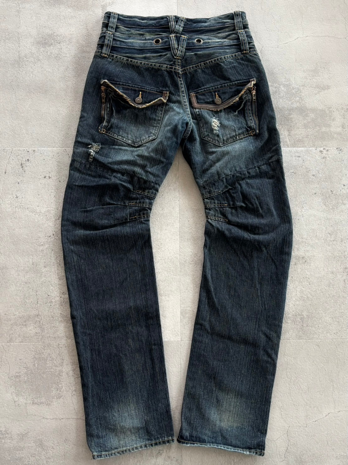 PPFM Double Waist Zip Denim Pants