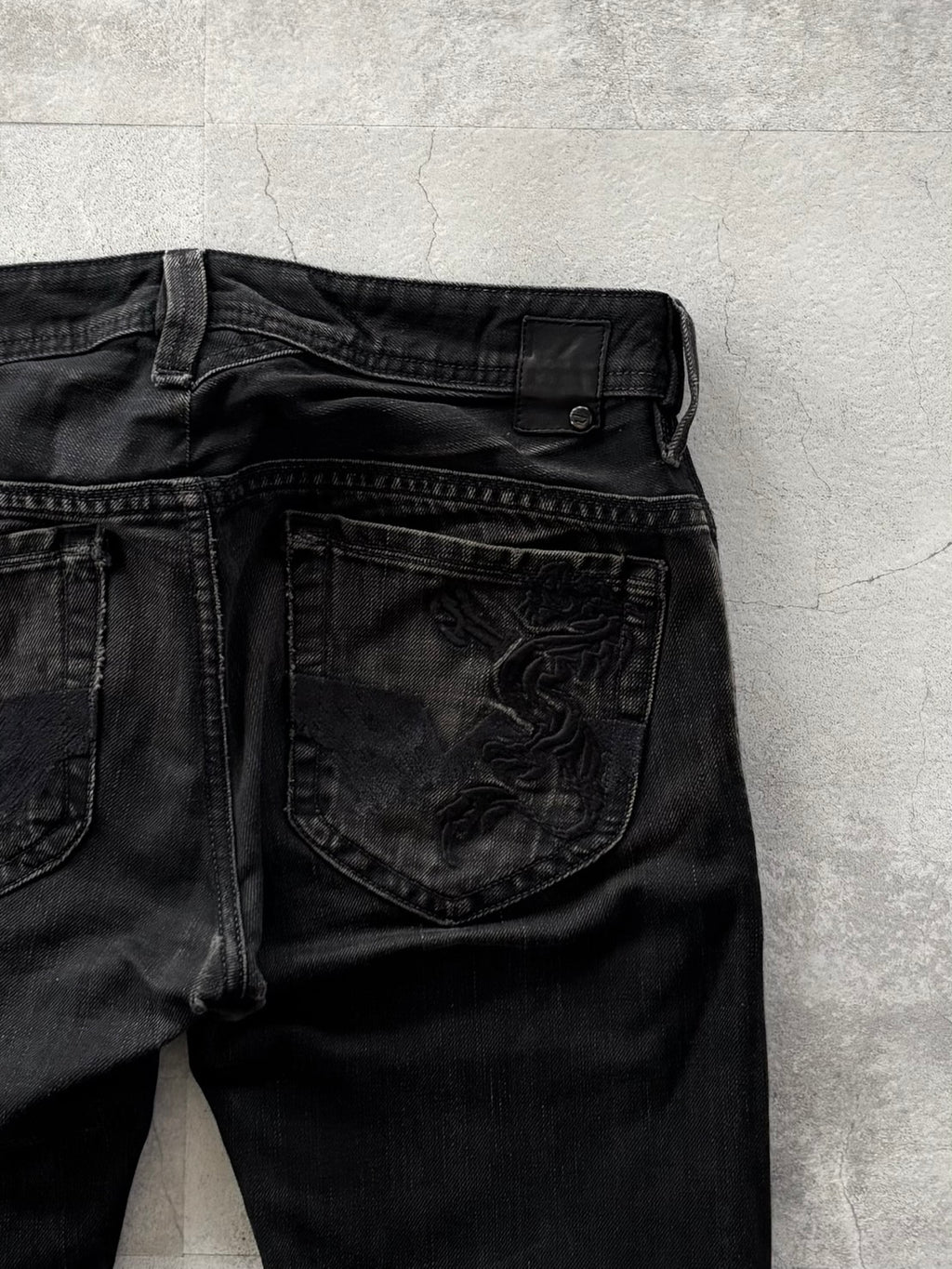 DIESEL BLACK TRIBAL FADED DENIM
