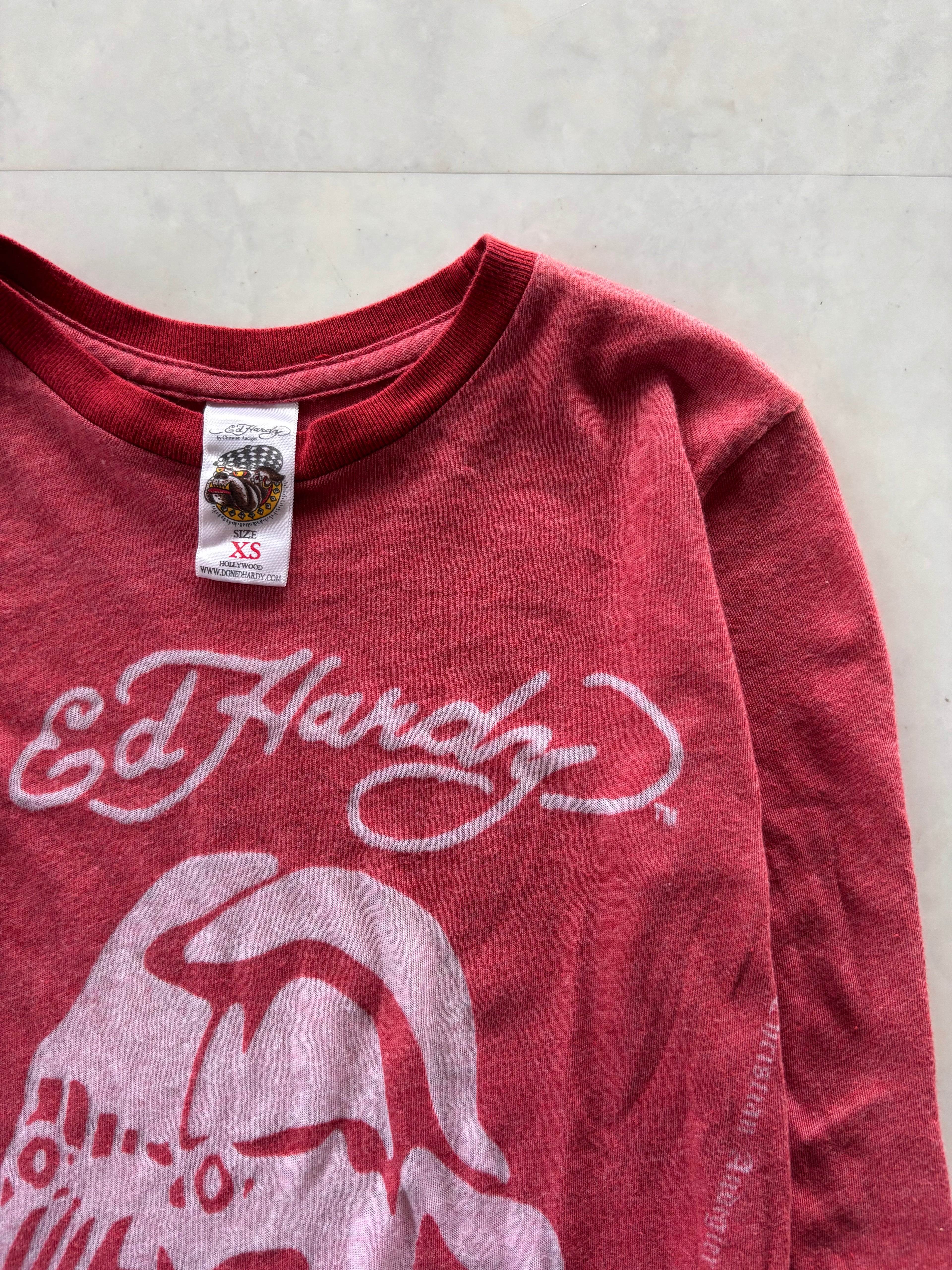 ED HARDY Silver Tiger Tattoo Long Sleeve