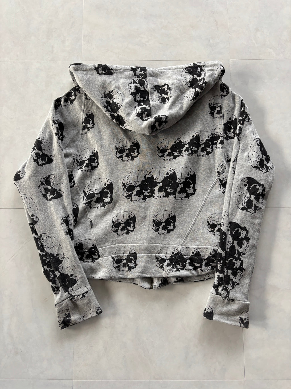 GLAD NEWS All-Over Skull Zip Hoodie