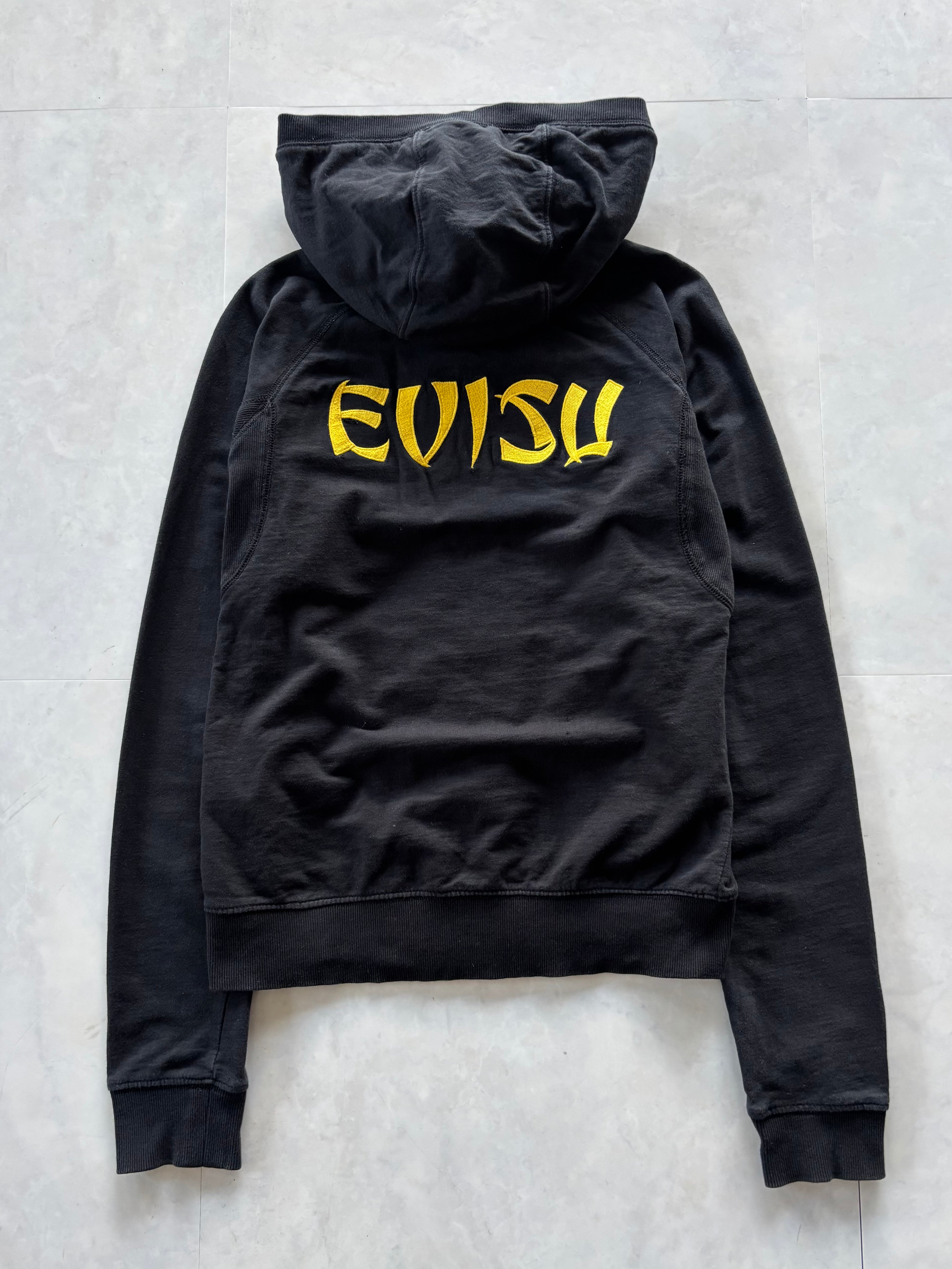 EVISU Yellow Seagull Logo Zip Hoodie