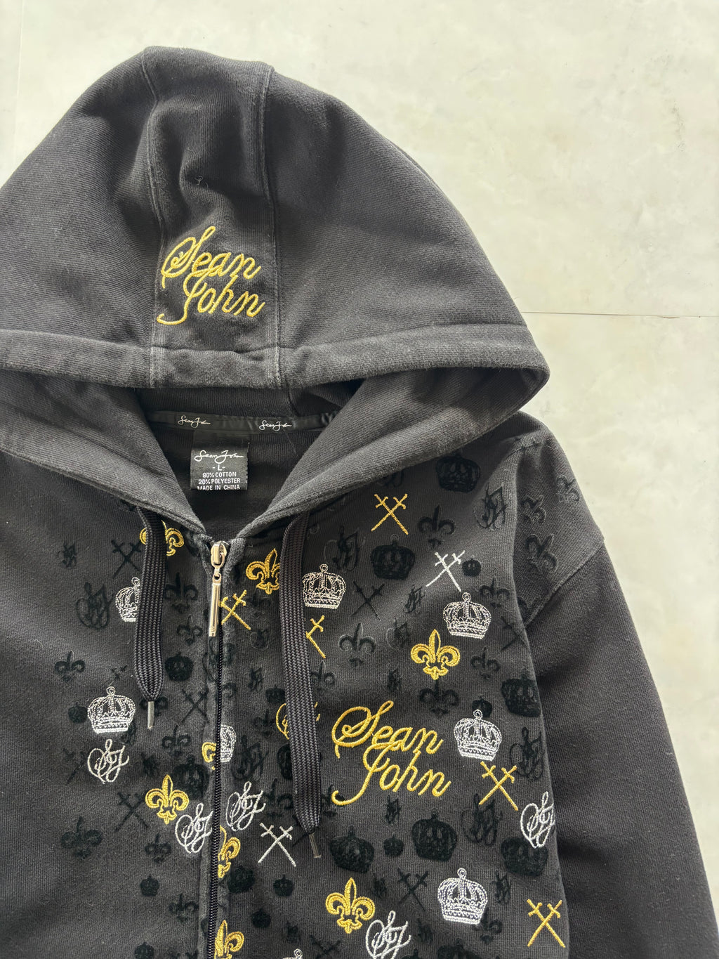SEAN JOHN Royal Crest Embroidery Zip Hoodie