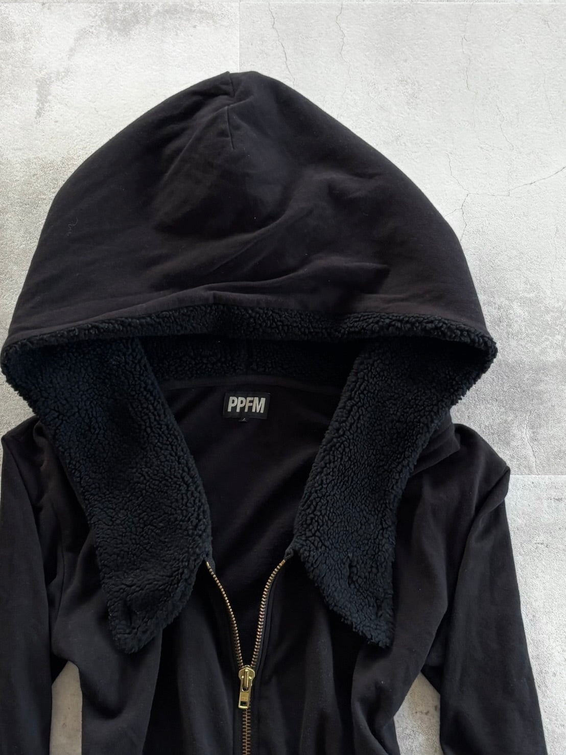 PPFM Studded Sherpa Hood Zip Hoodie