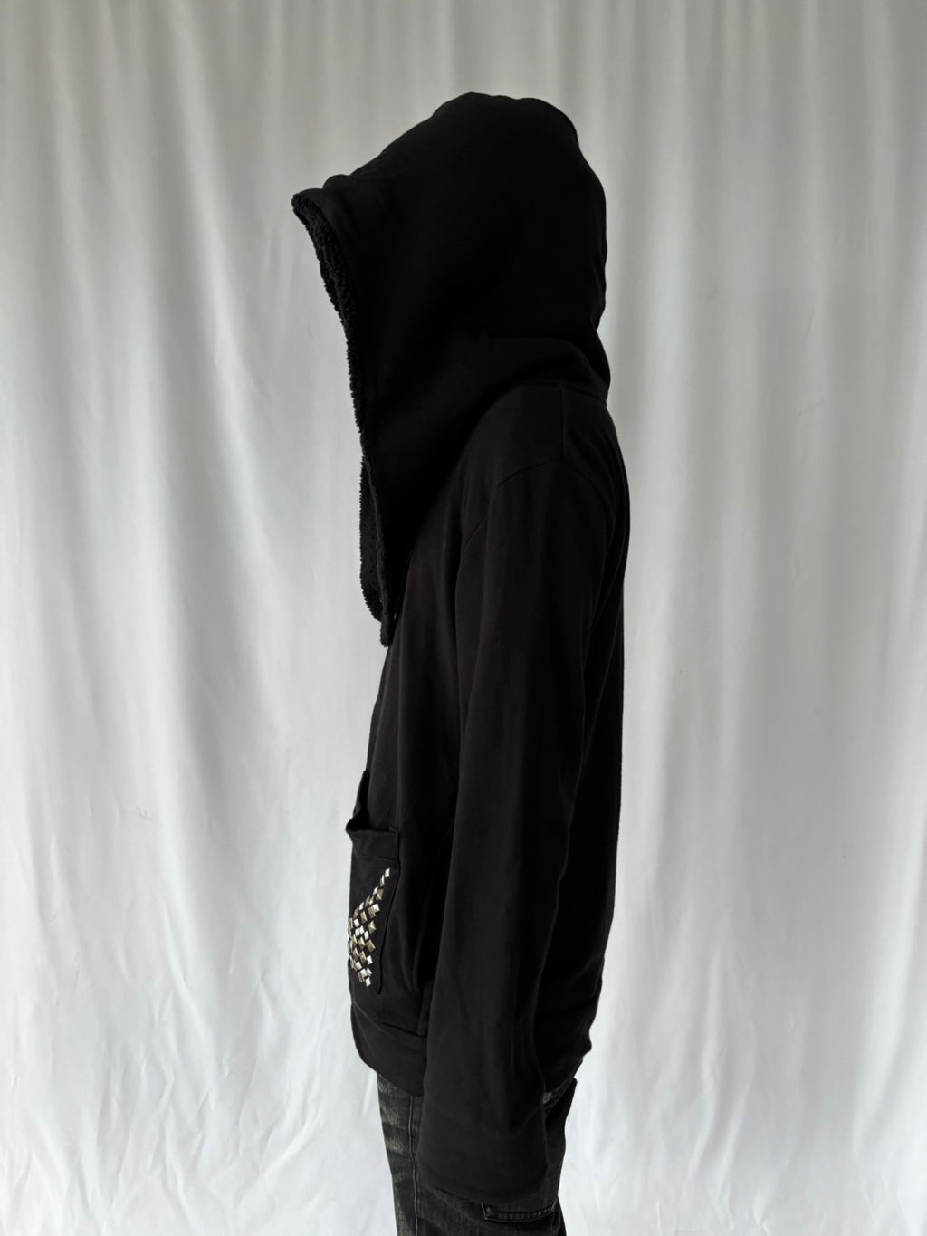 PPFM Studded Sherpa Hood Zip Hoodie